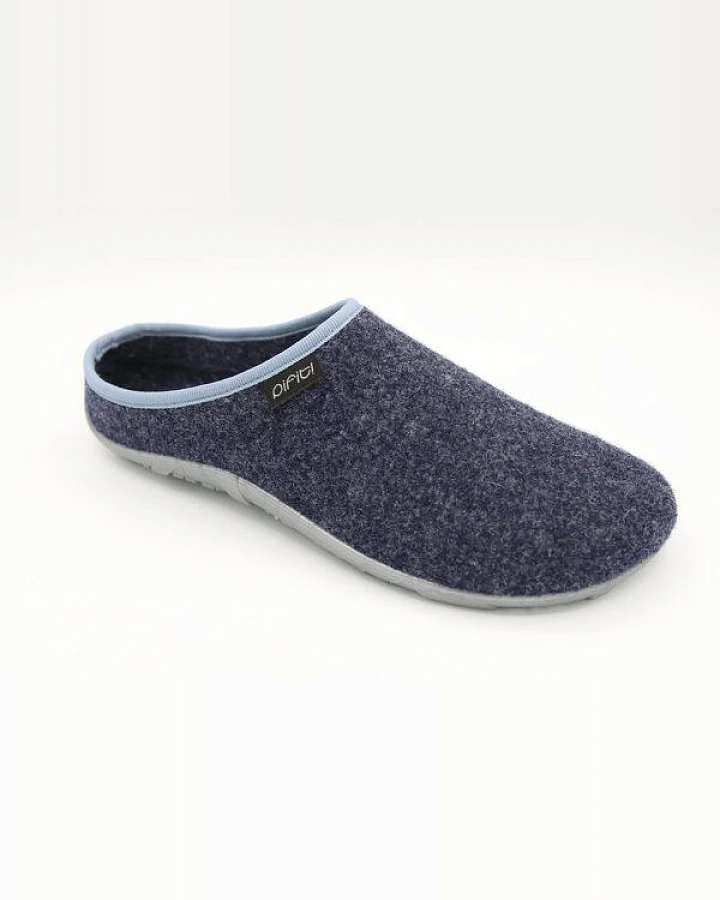 Pantoffel homey mit Barfußgefühl pifit! aus hochwertigem Wollfilz, stahlblau, 32100-1