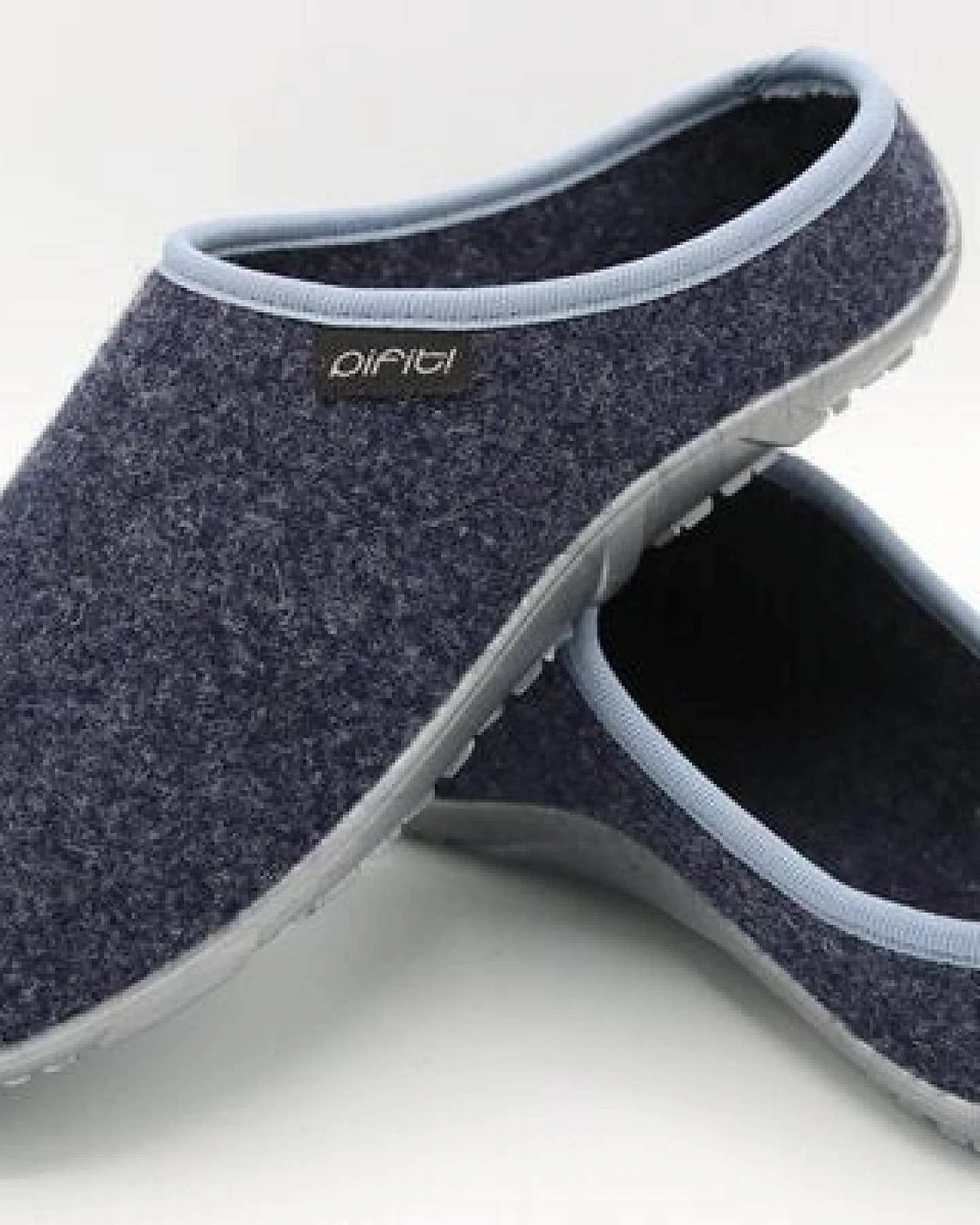 Pantoffel homey mit Barfußgefühl pifit! aus hochwertigem Wollfilz, stahlblau, 32100-1 – Ansicht 4