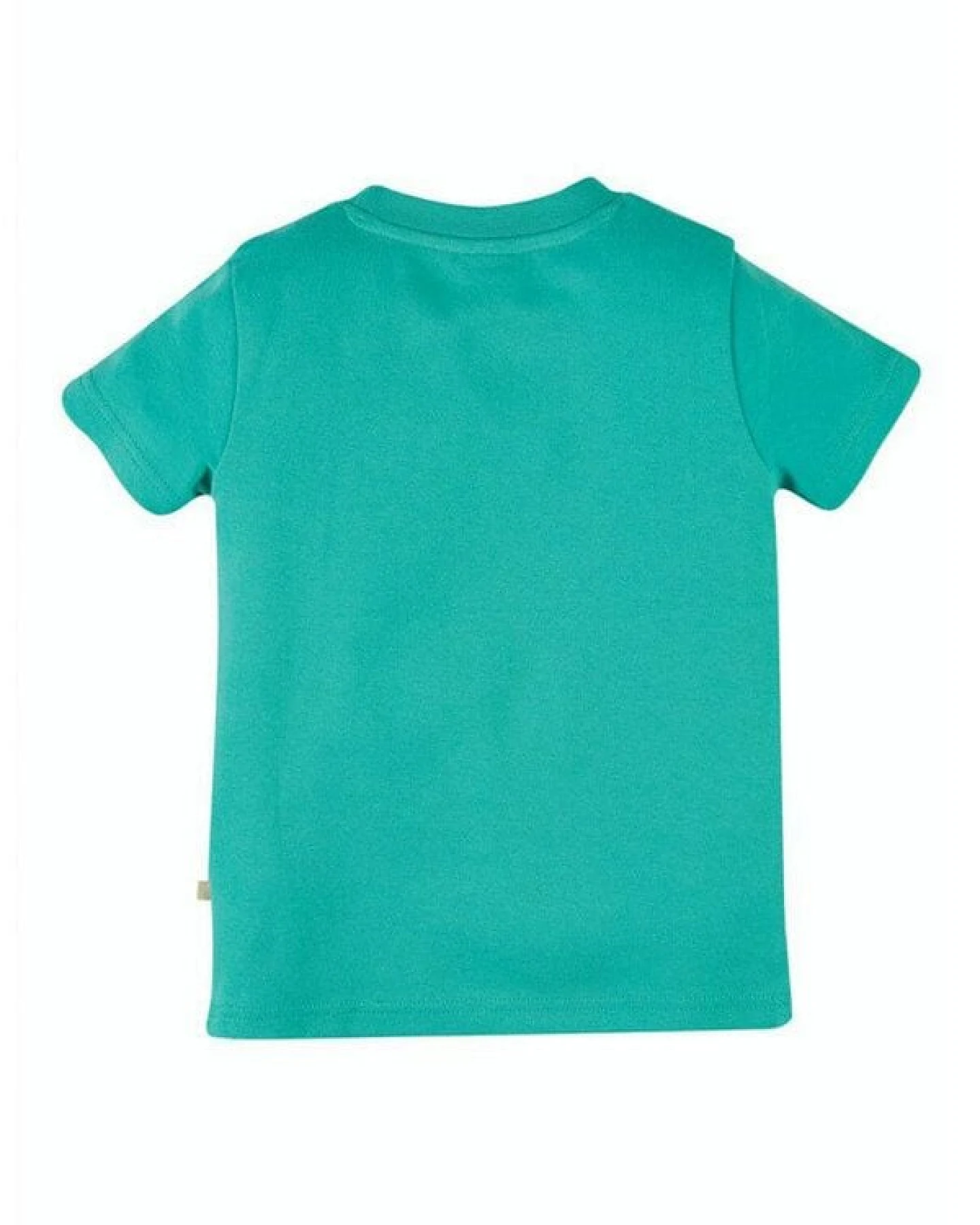 Frugi T-Shirt Elefant in Pazifik-grün Carsen Applique T-Shirt – Ansicht 3