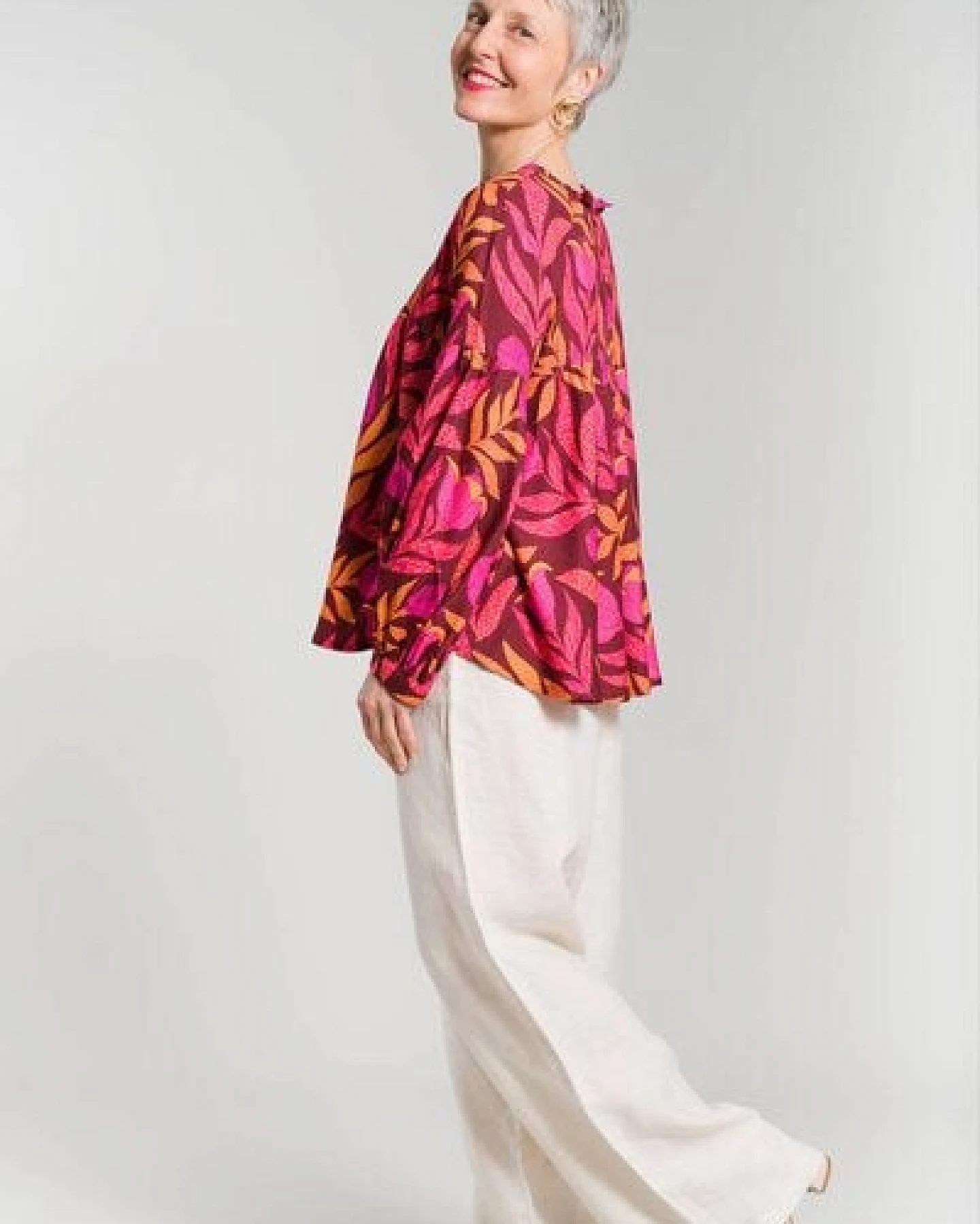 Nevice Rosa Bluse mit Furaha-Print – Ansicht 4
