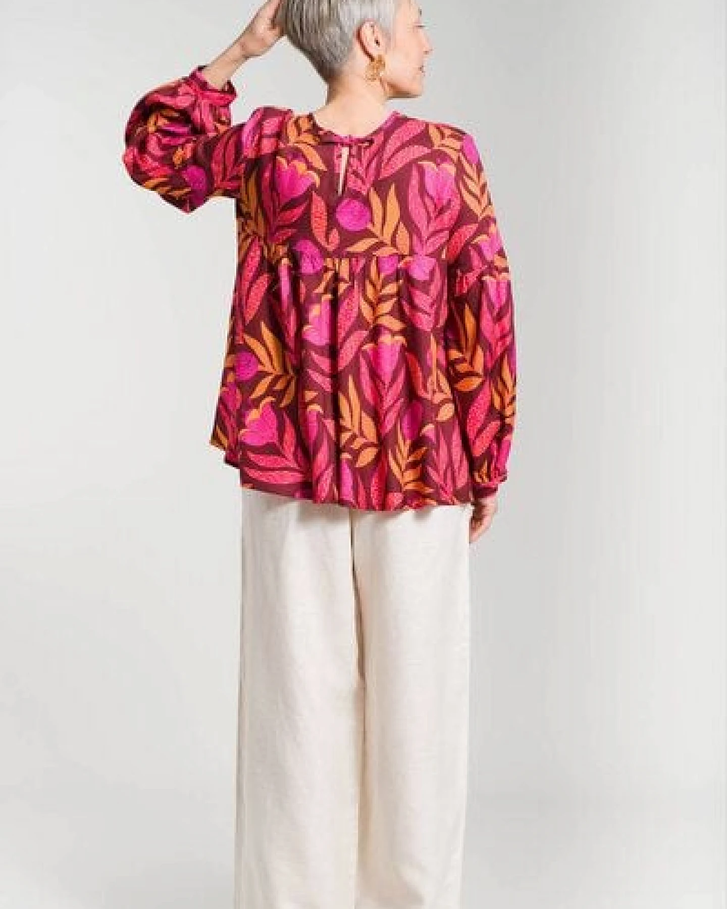 Nevice Rosa Bluse mit Furaha-Print – Ansicht 3