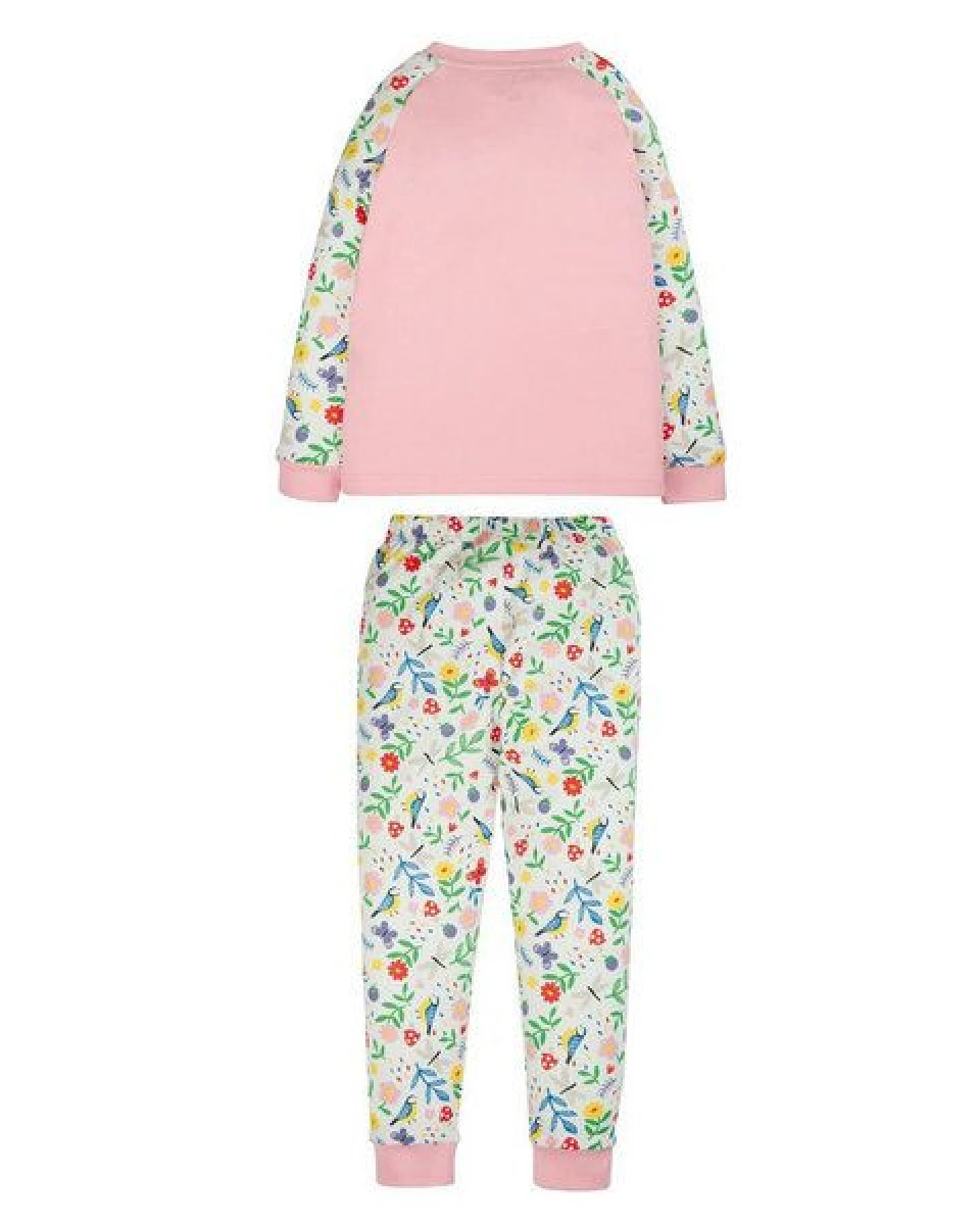 Frugi Schlafanzug Blaumeise in weiß-rosa-bunt – Ansicht 2