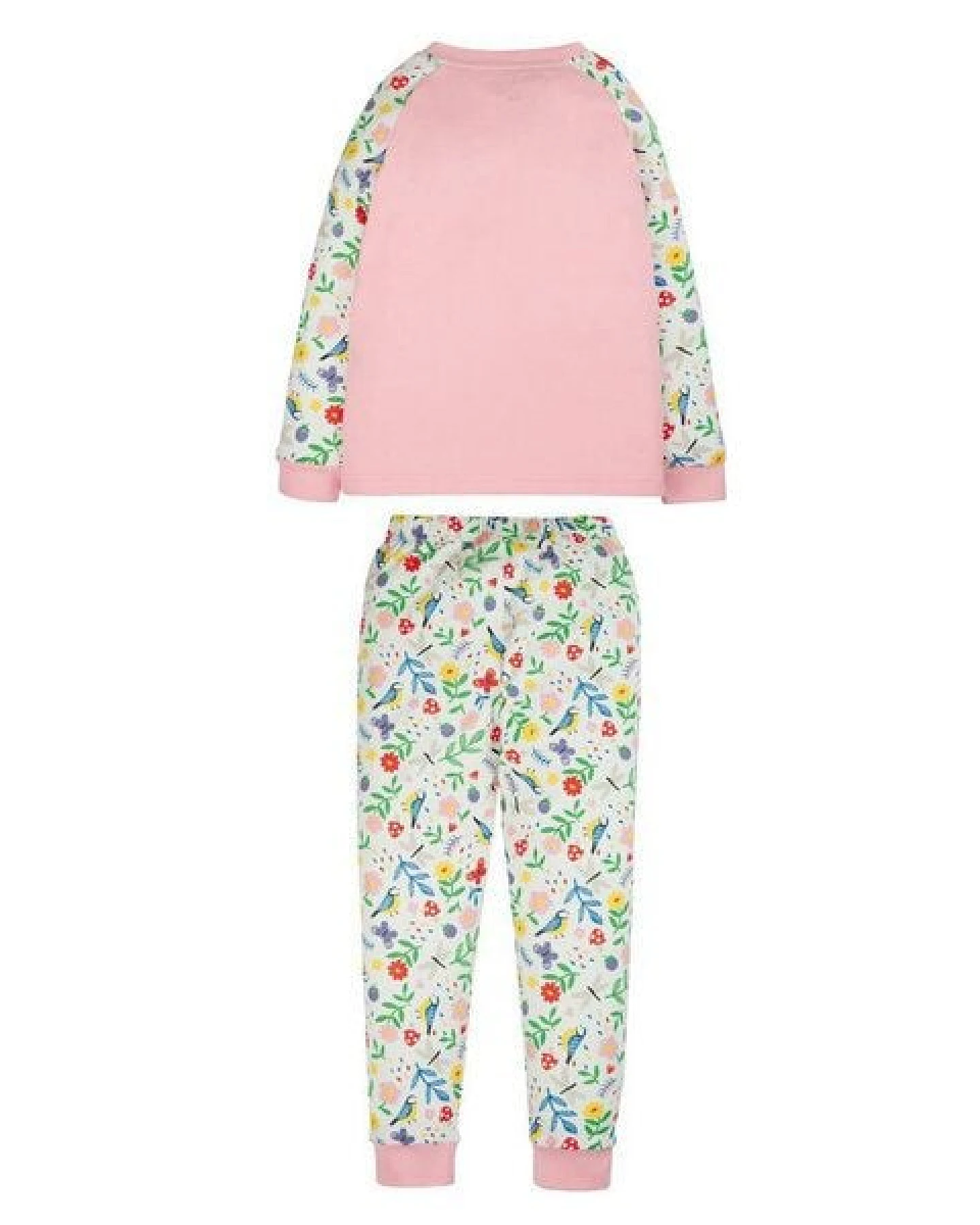 Frugi Schlafanzug Blaumeise in weiß-rosa-bunt – Ansicht 2