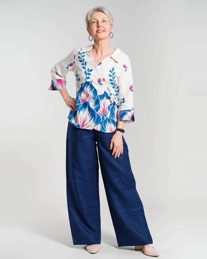 Nevice Wickelbluse aus Leinen Frida
