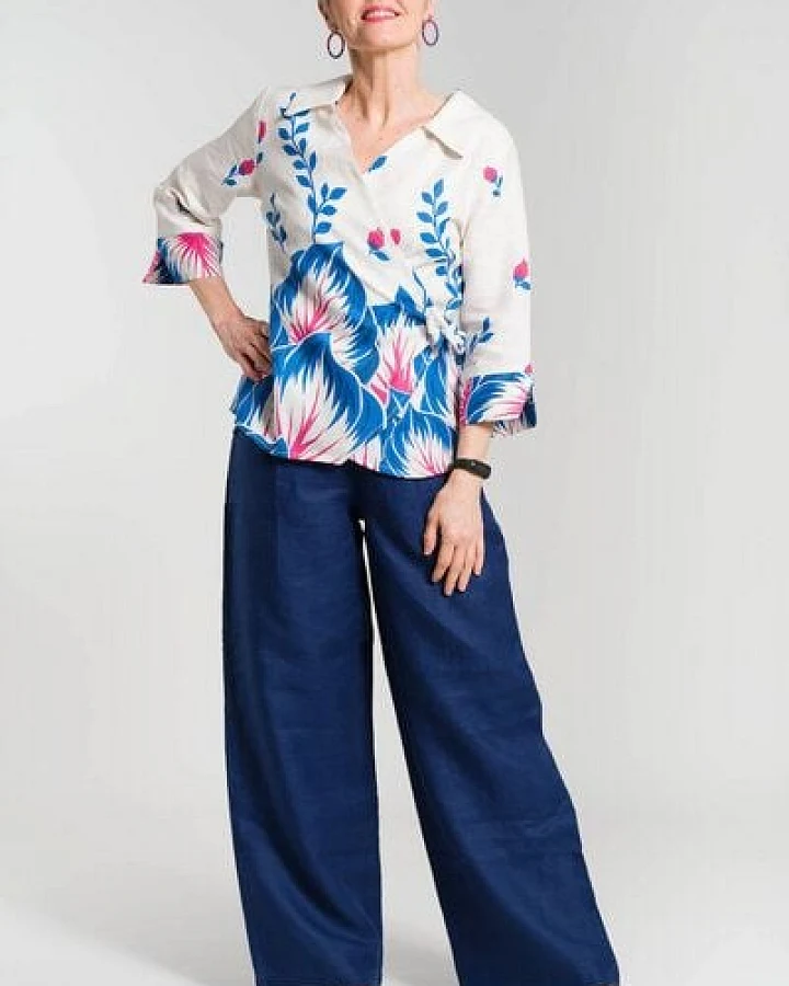 Nevice Wickelbluse aus Leinen Frida