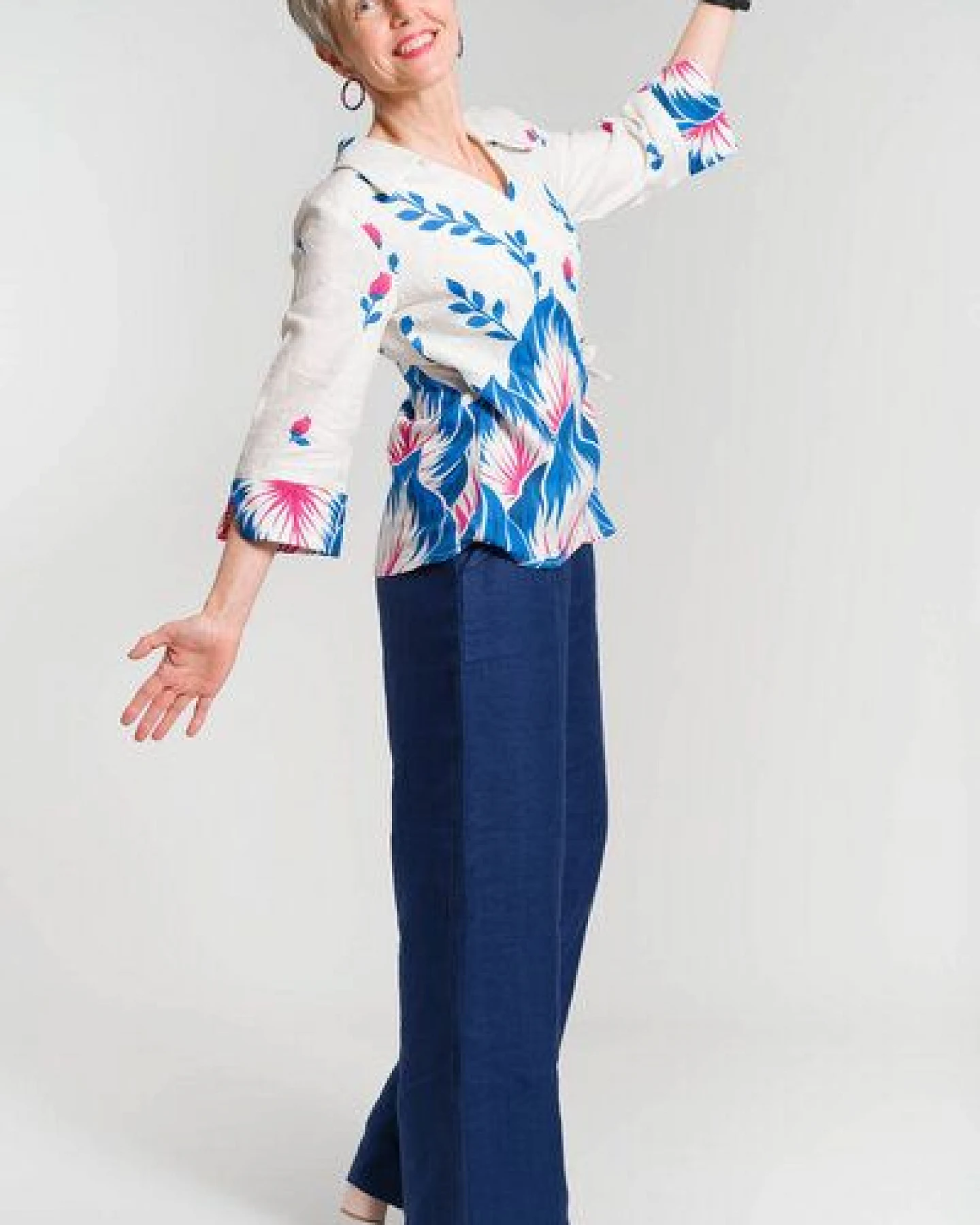 Nevice Wickelbluse aus Leinen Frida – Ansicht 2