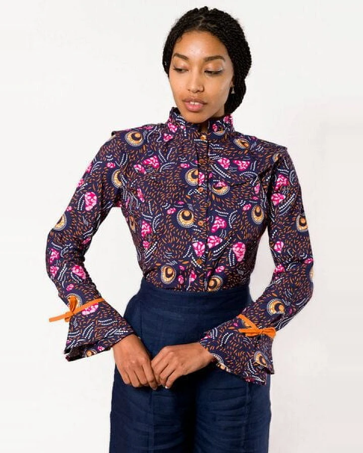 Nevice Jungle Love Rüschen-Bluse aus Bio-Baumwolle