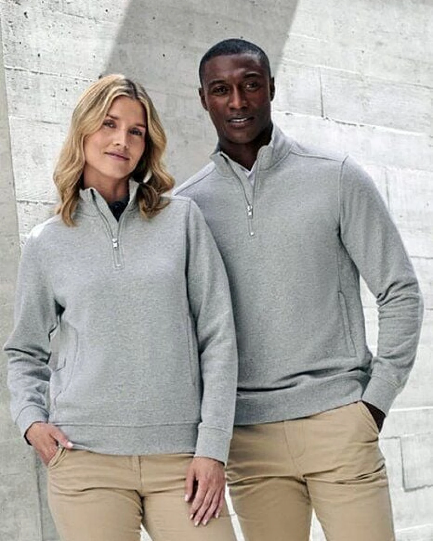 Utopic Unisex Troyer Bio-Baumwolle Sweatshirt Quarter-Zip-Reißverschluss Viertelreißverschluss bis 4XL – Ansicht 2