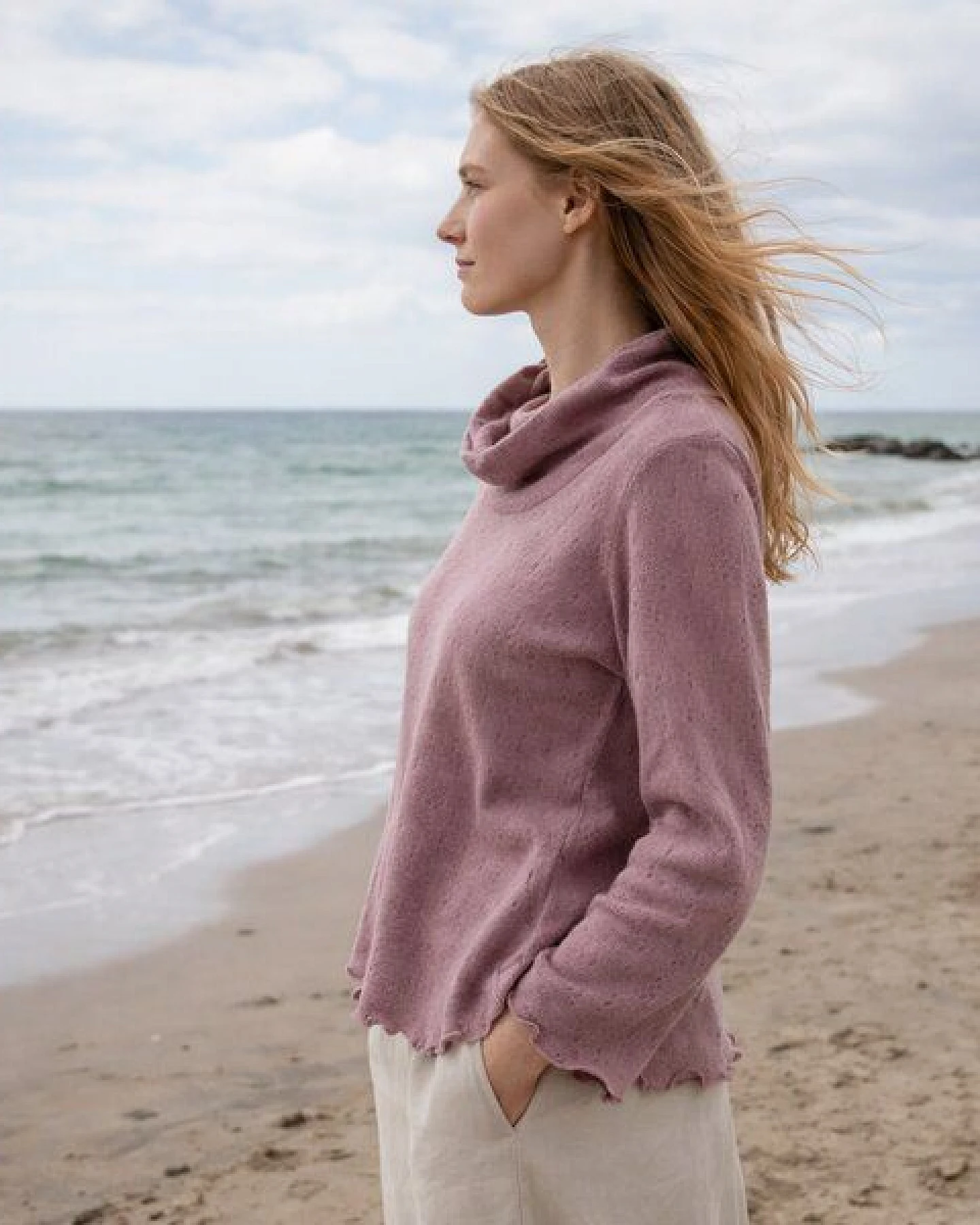 æbletræ Pullover - Rosenholz - weicher Sommerstrick – Ansicht 2