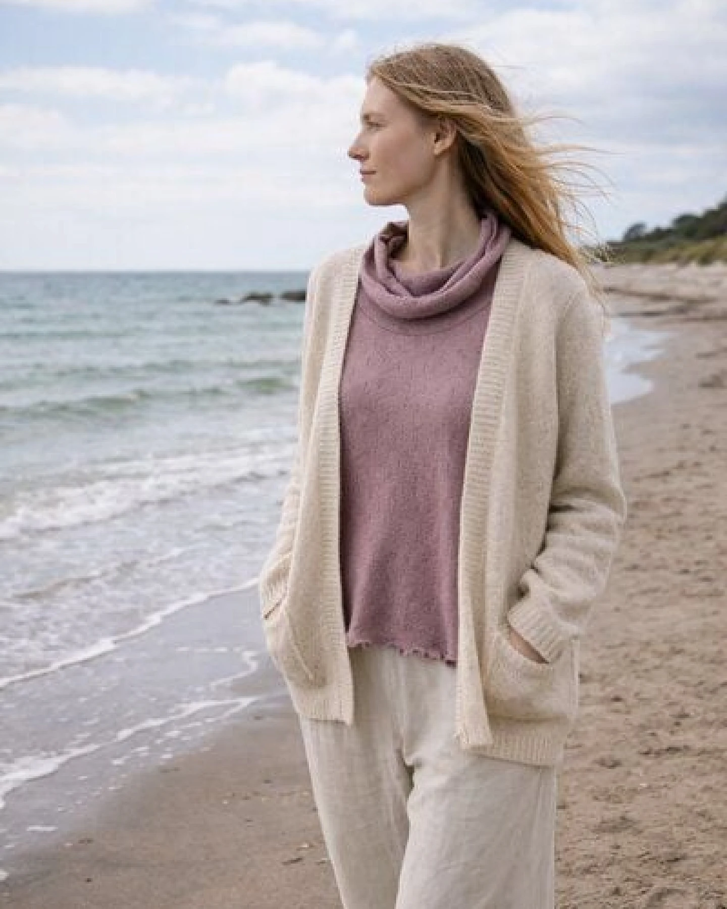 æbletræ Pullover - Rosenholz - weicher Sommerstrick – Ansicht 3