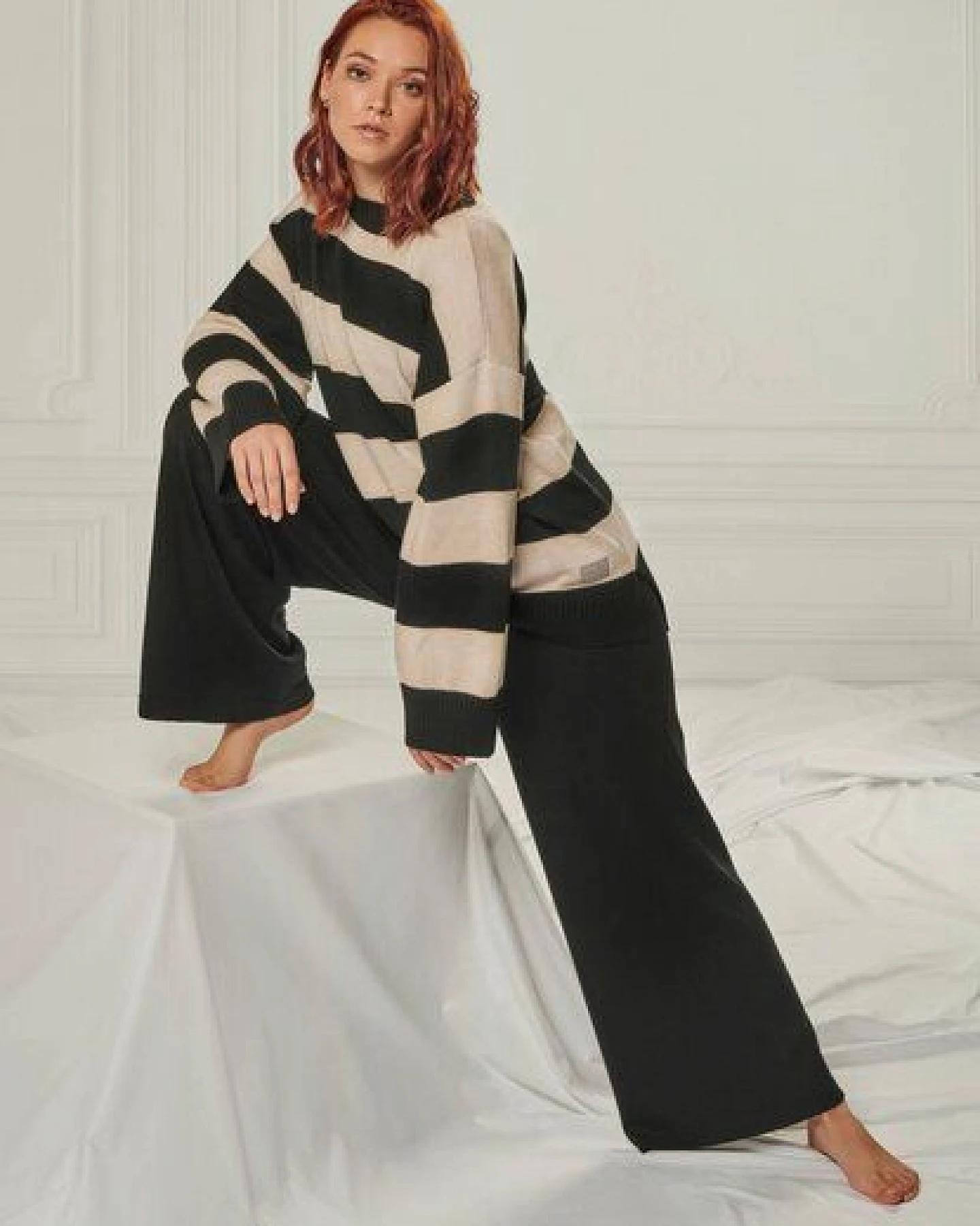 YOU LOOK PERFECT Merino Loungewear Set „Strickpullover Felia & Strickhose Frida" – Ansicht 2