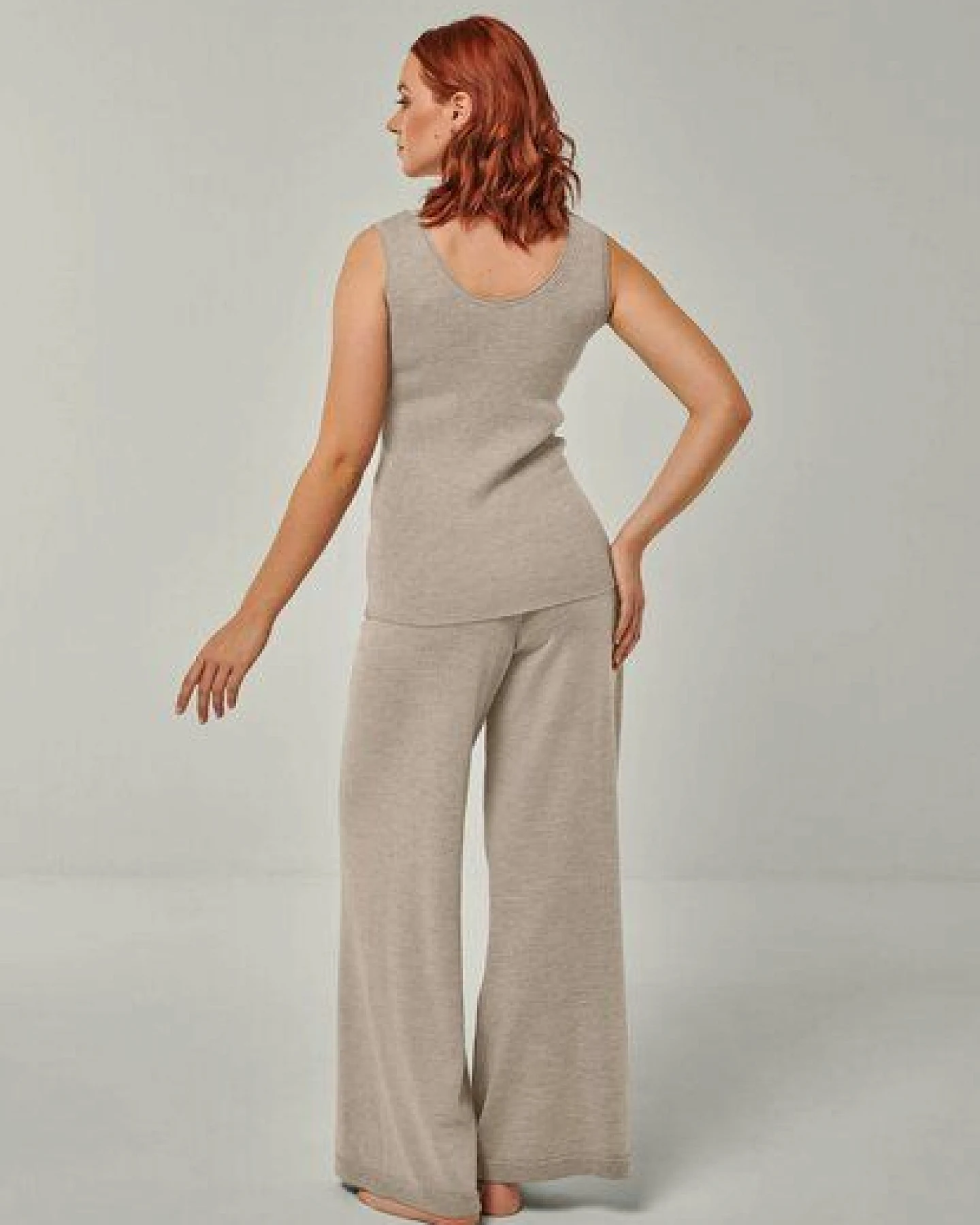 YOU LOOK PERFECT Merino Loungewear Set „Stricktop Blossom & Strickhose Frida" – Ansicht 3