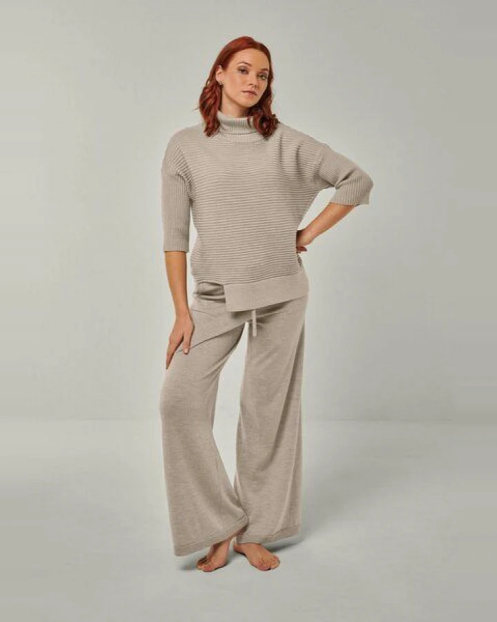 YOU LOOK PERFECT Merino Loungewear Set „Strickpullover Bailey & Strickhose Frida"