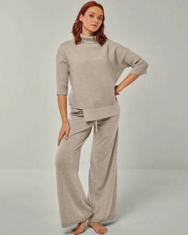 YOU LOOK PERFECT Merino Loungewear Set „Strickpullover Bailey & Strickhose Frida"