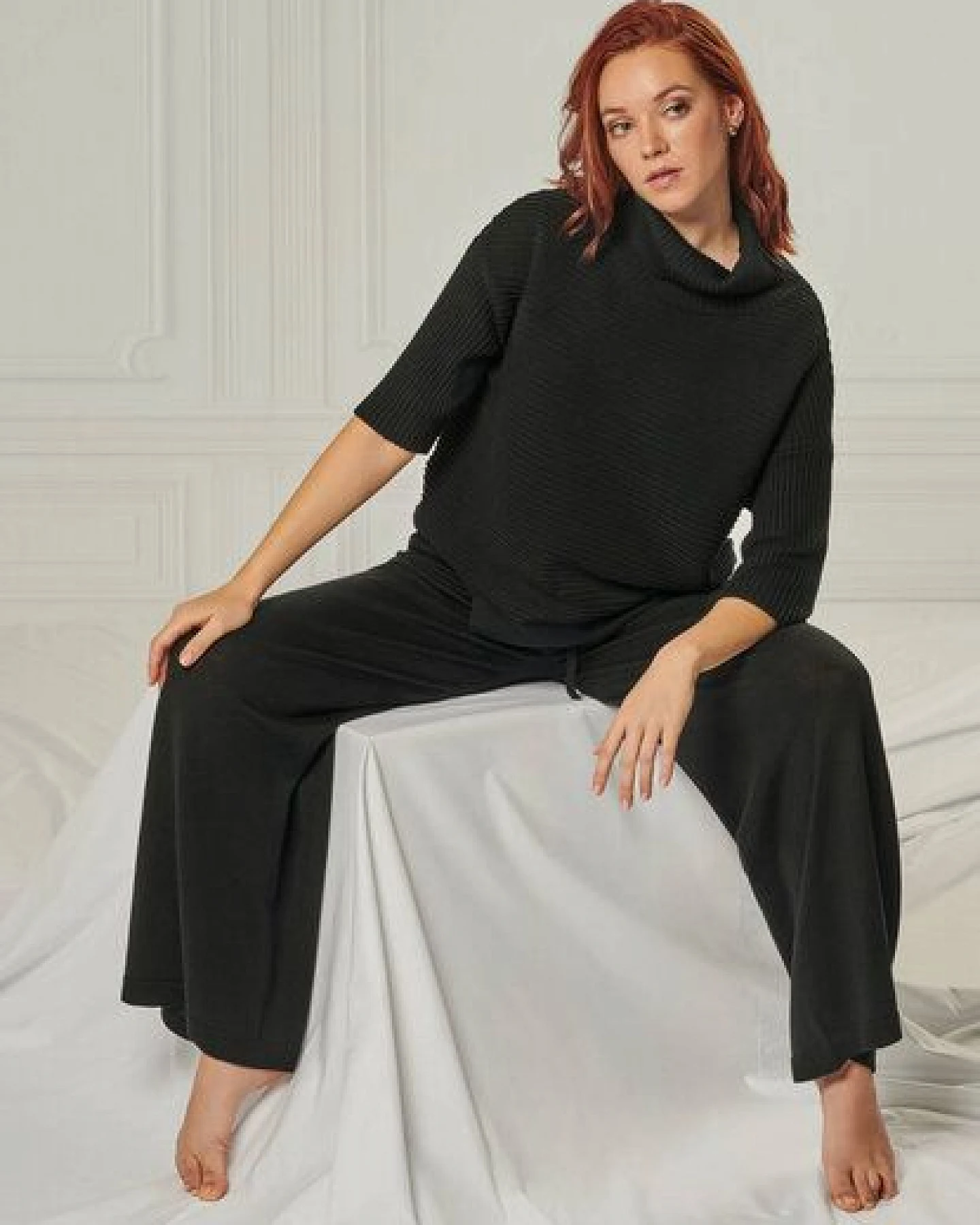 YOU LOOK PERFECT Merino Loungewear Set „Strickpullover Bailey & Strickhose Frida" – Ansicht 2