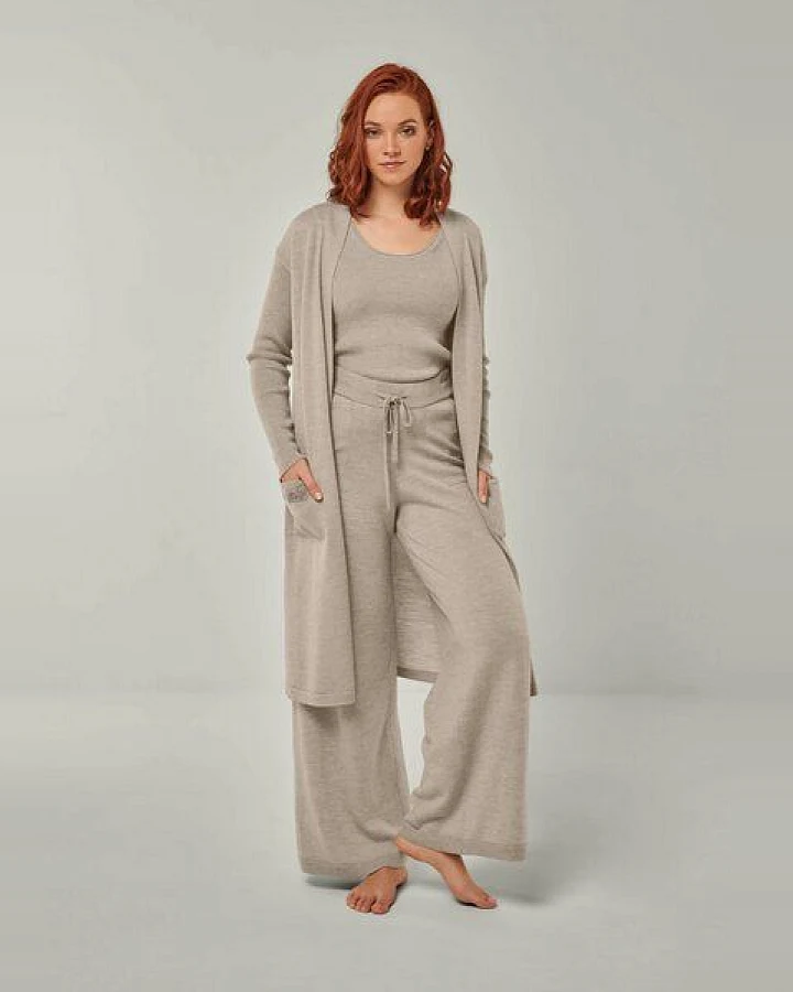 YOU LOOK PERFECT Merino Loungewear Set "Cardigan Blossom & Top Blossom & Hose Frida"