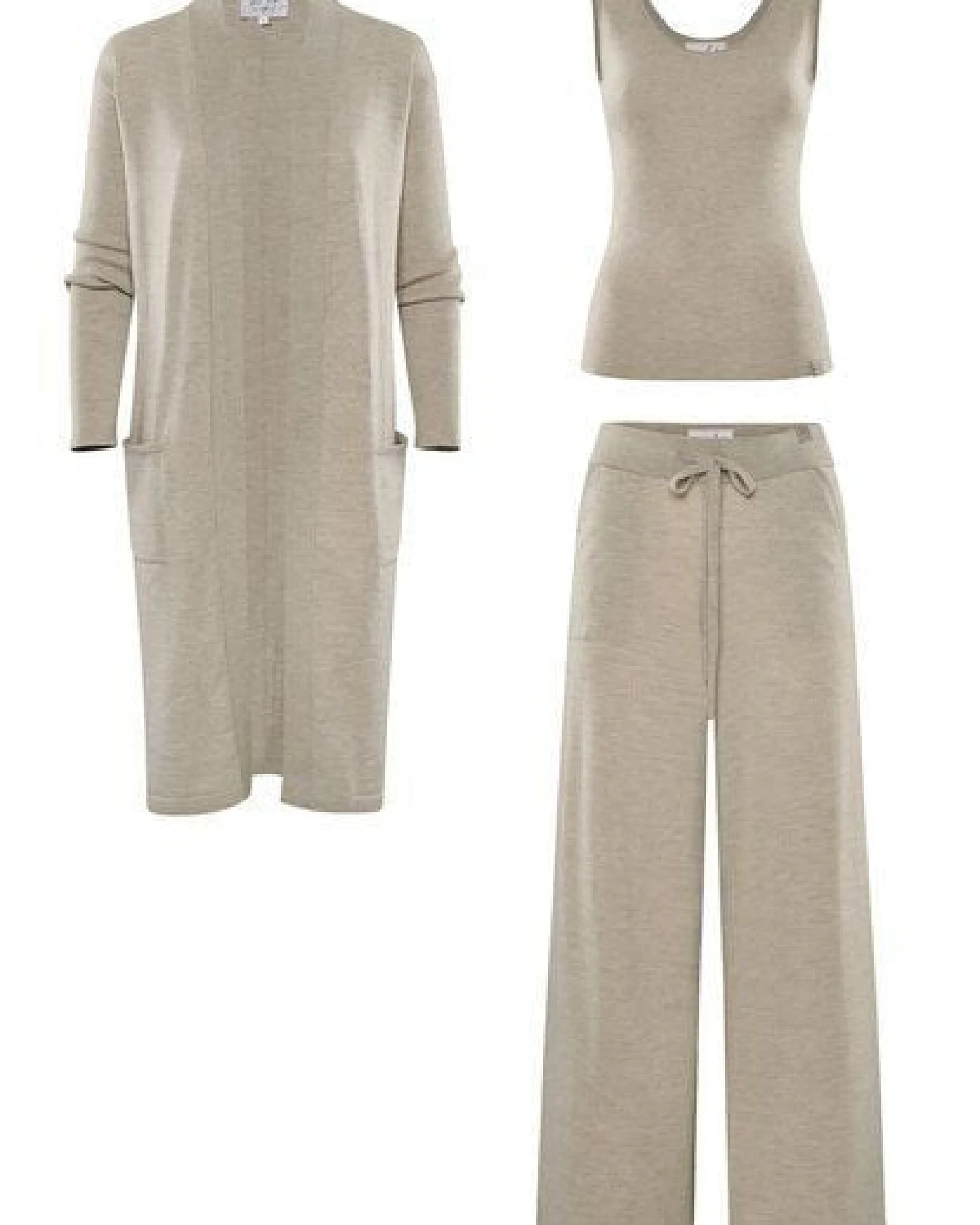 YOU LOOK PERFECT Merino Loungewear Set "Cardigan Blossom & Top Blossom & Hose Frida" – Ansicht 4