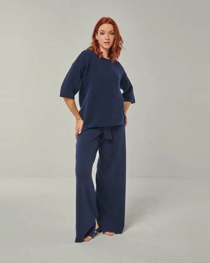 YOU LOOK PERFECT Merino Loungewear Set „Strickpullover Fay & Strickhose Bailey"