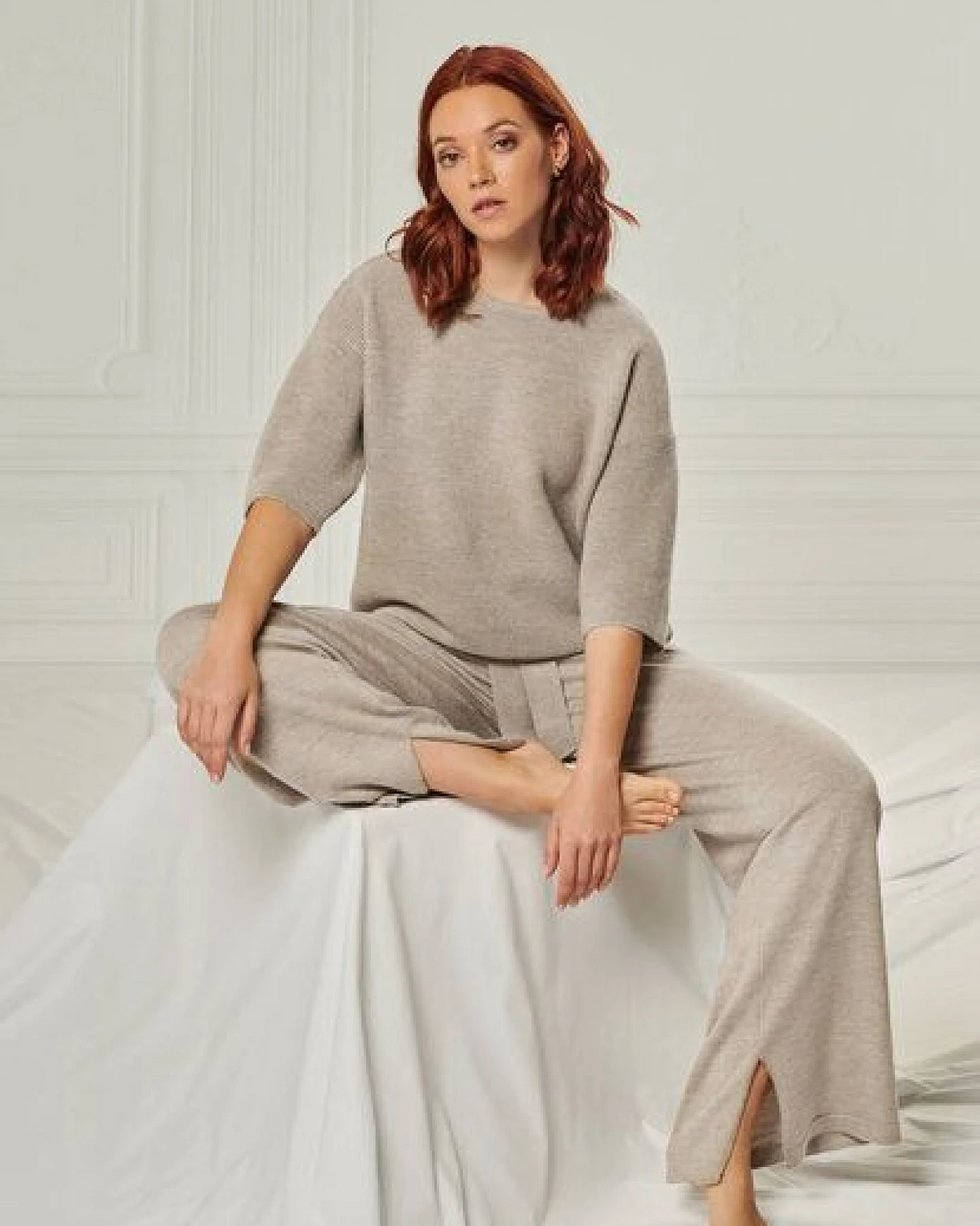 YOU LOOK PERFECT Merino Loungewear Set „Strickpullover Fay & Strickhose Bailey" – Ansicht 2