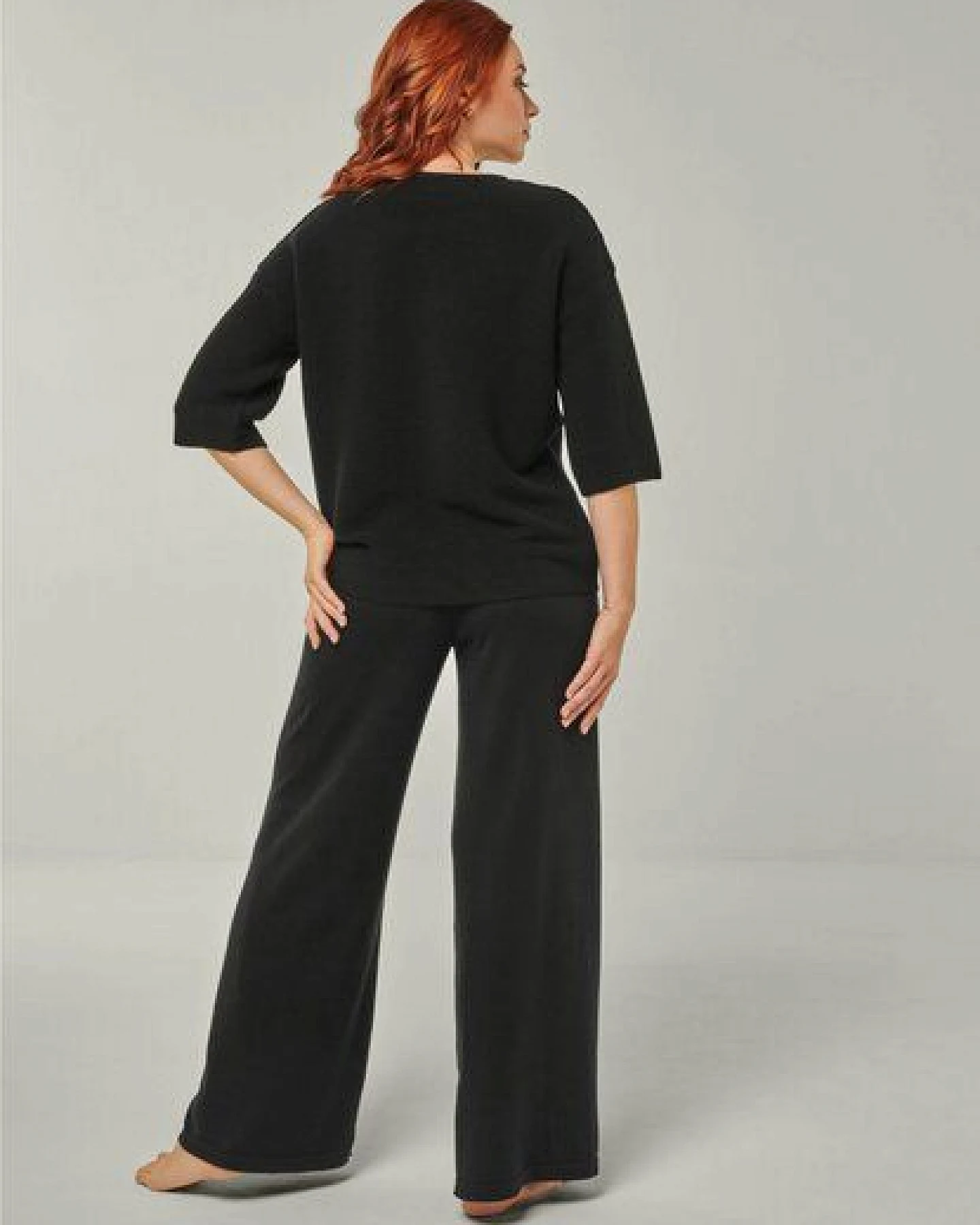 YOU LOOK PERFECT Merino Loungewear Set „Strickpullover Fay & Strickhose Bailey" – Ansicht 3
