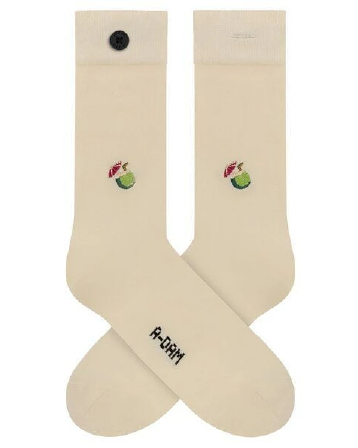 A-Dam Cremefarbene Socken Ecru Coconut