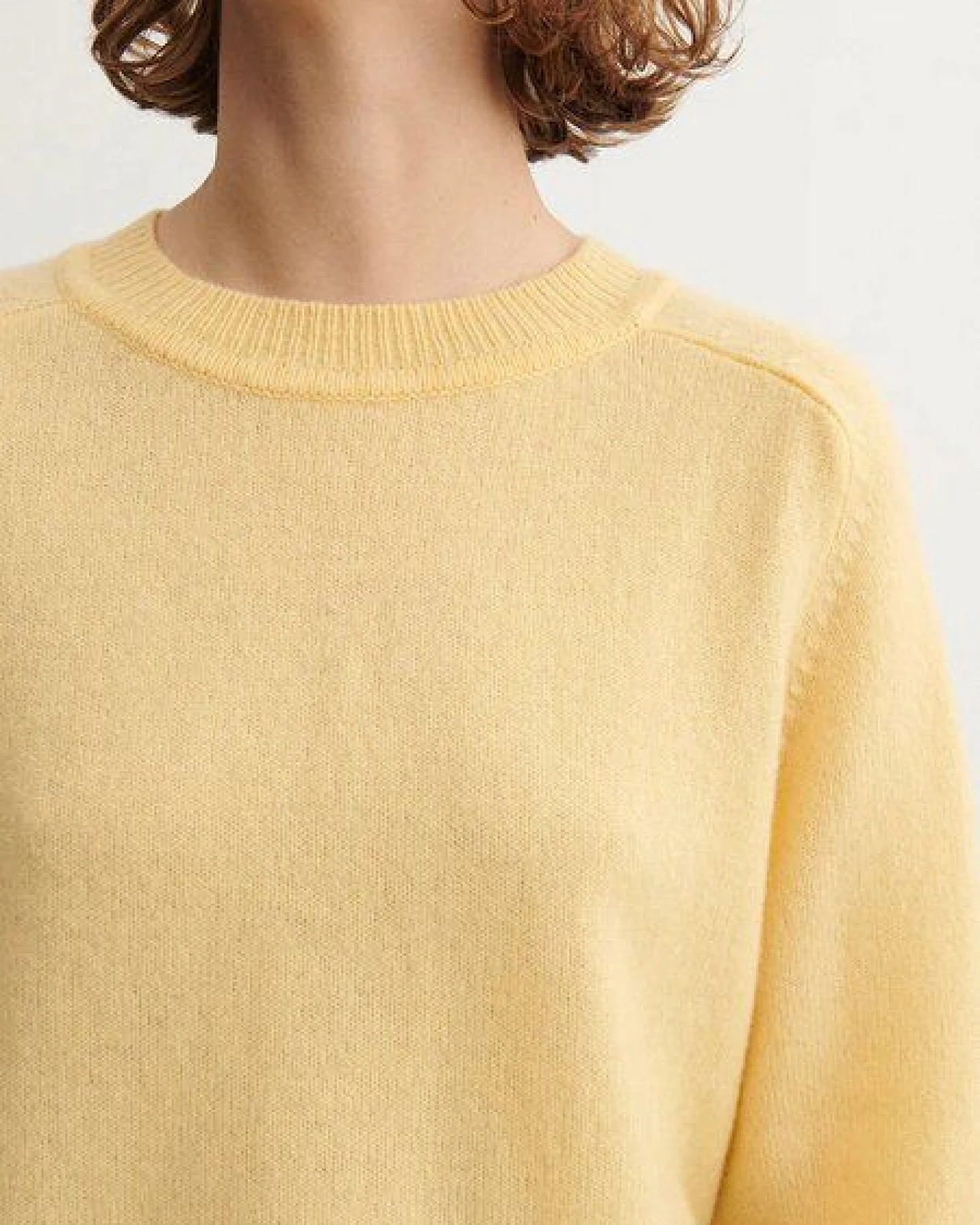 FUB Lambswool Crewneck Pullover, Wheat – Ansicht 3