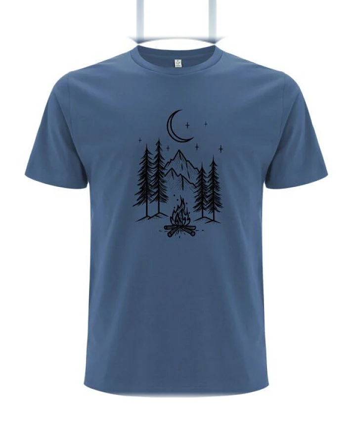 Spreecult Lagerfeuer - Bio und Fair - Männer Unisex T-Shirt - Zelten Wald Camping