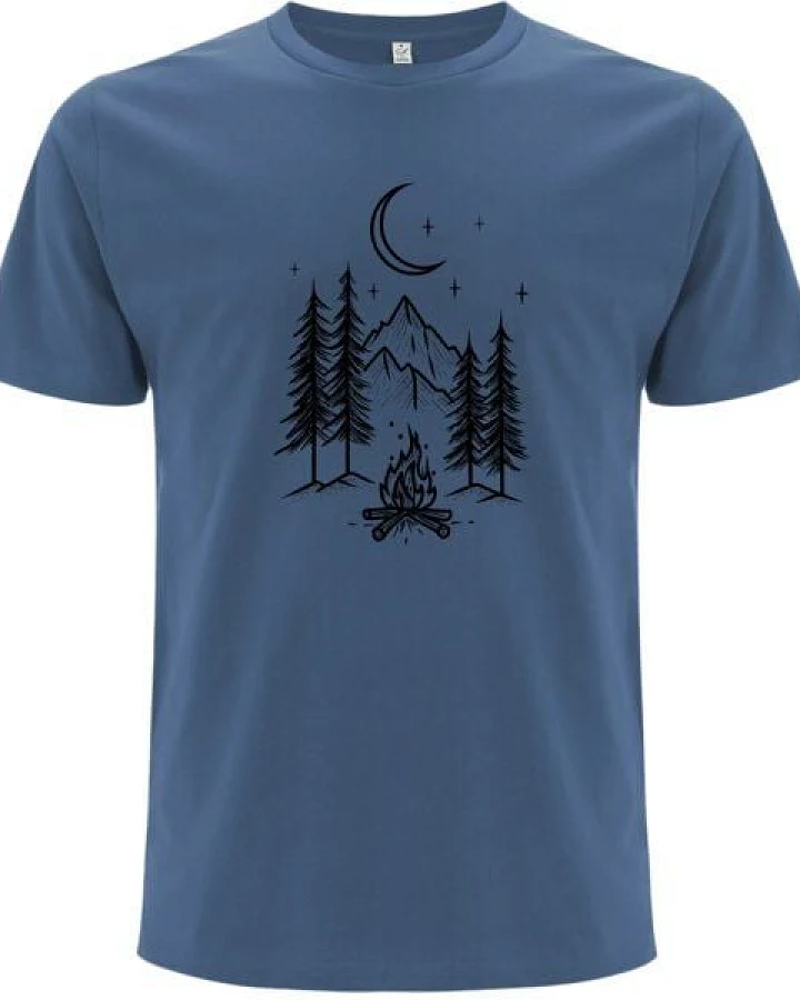 Spreecult Lagerfeuer - Bio und Fair - Männer Unisex T-Shirt - Zelten Wald Camping