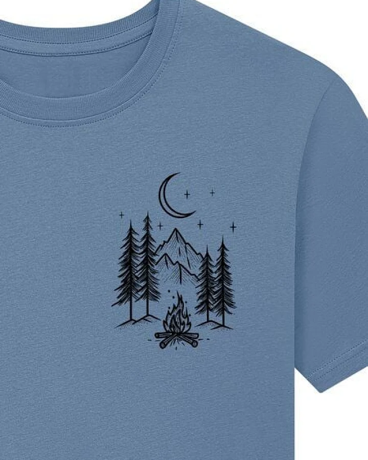 Spreecult Kleines Lagerfeuer - Bio und Fair - Männer Unisex T-Shirt - Zelten Wald Camping