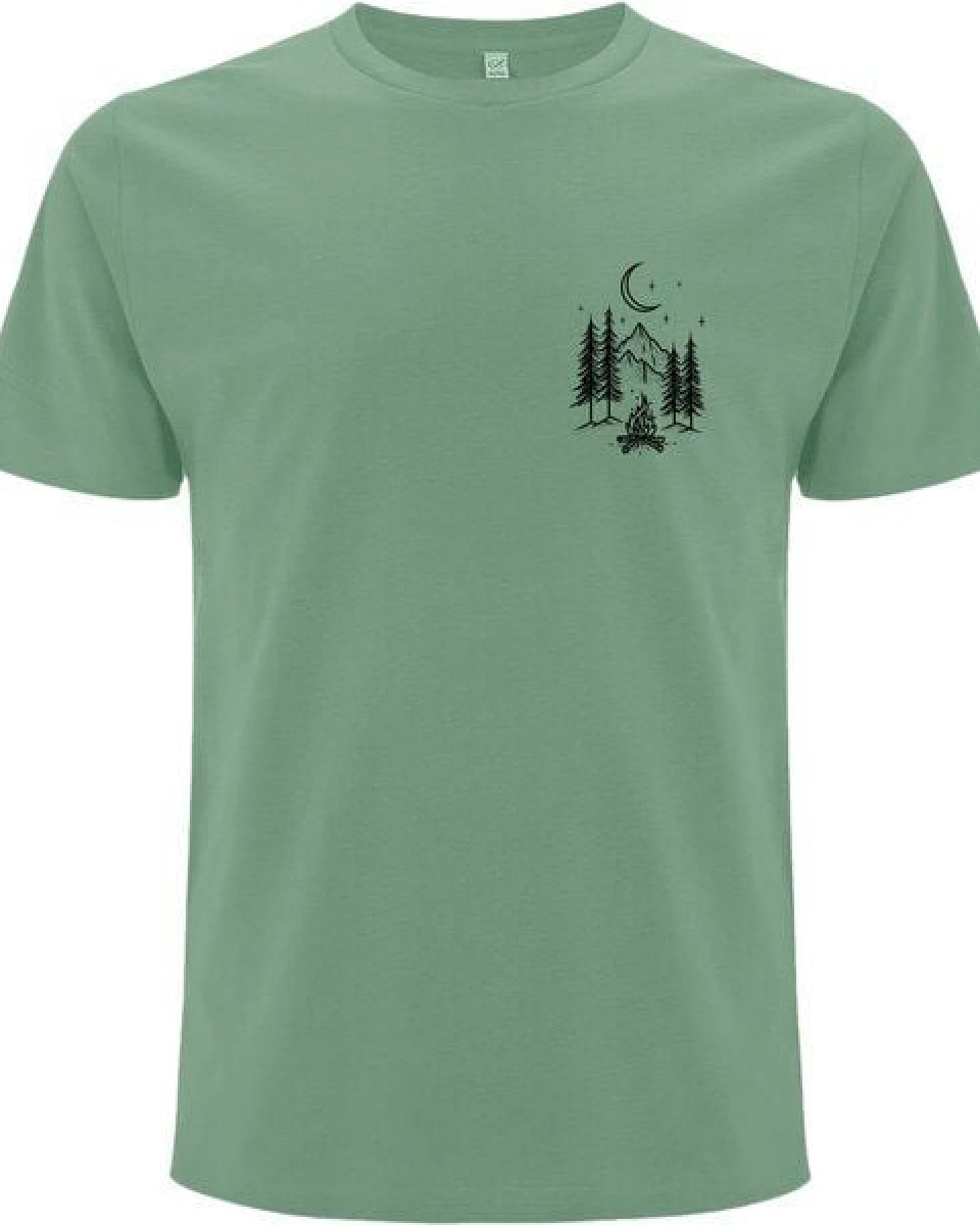 Spreecult Kleines Lagerfeuer - Bio und Fair - Männer Unisex T-Shirt - Zelten Wald Camping – Ansicht 2