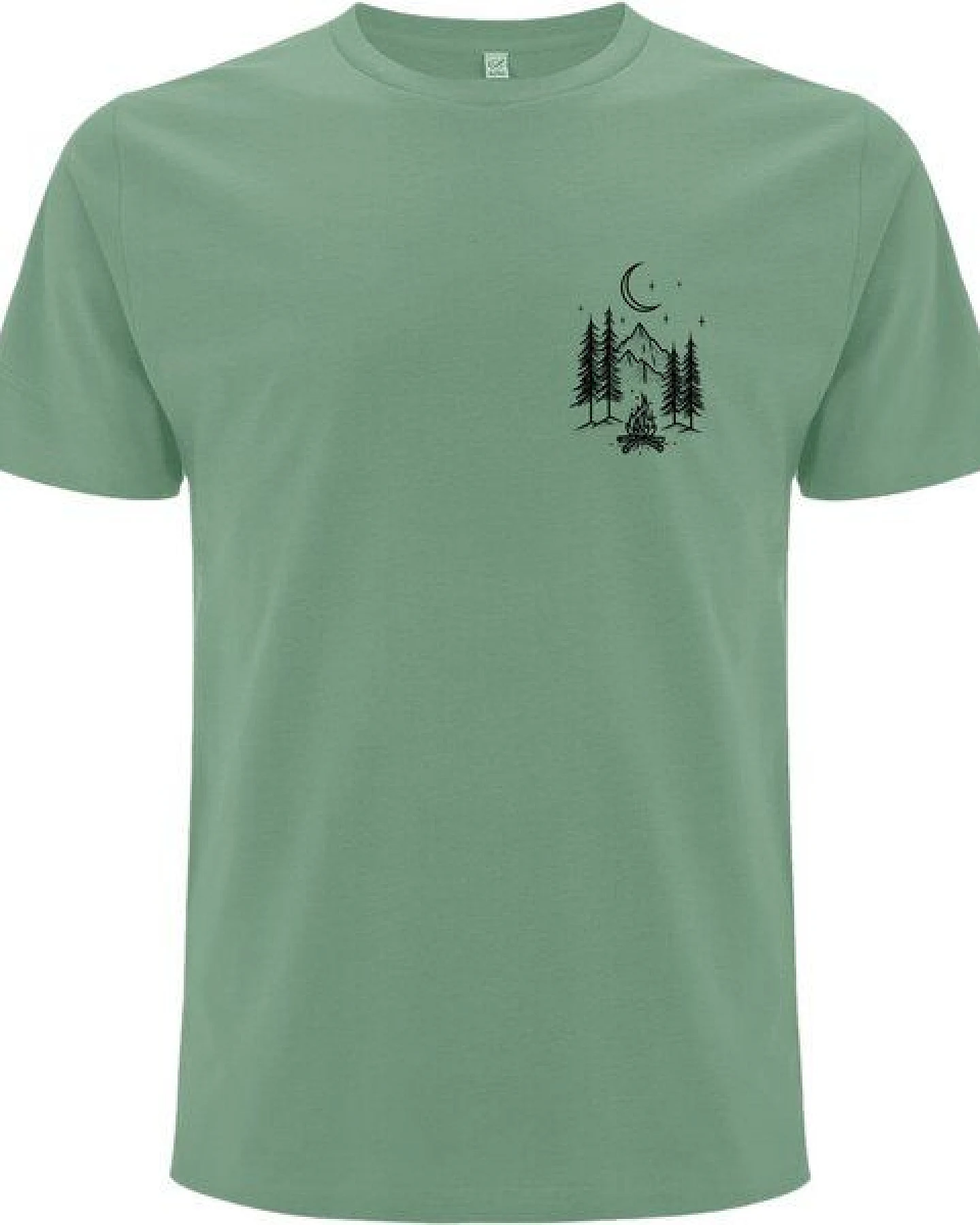 Spreecult Kleines Lagerfeuer - Bio und Fair - Männer Unisex T-Shirt - Zelten Wald Camping – Ansicht 2