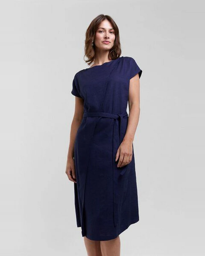 AYANI Julia Elegantes Midi Sommerkleid aus ECOVERO & Leinen
