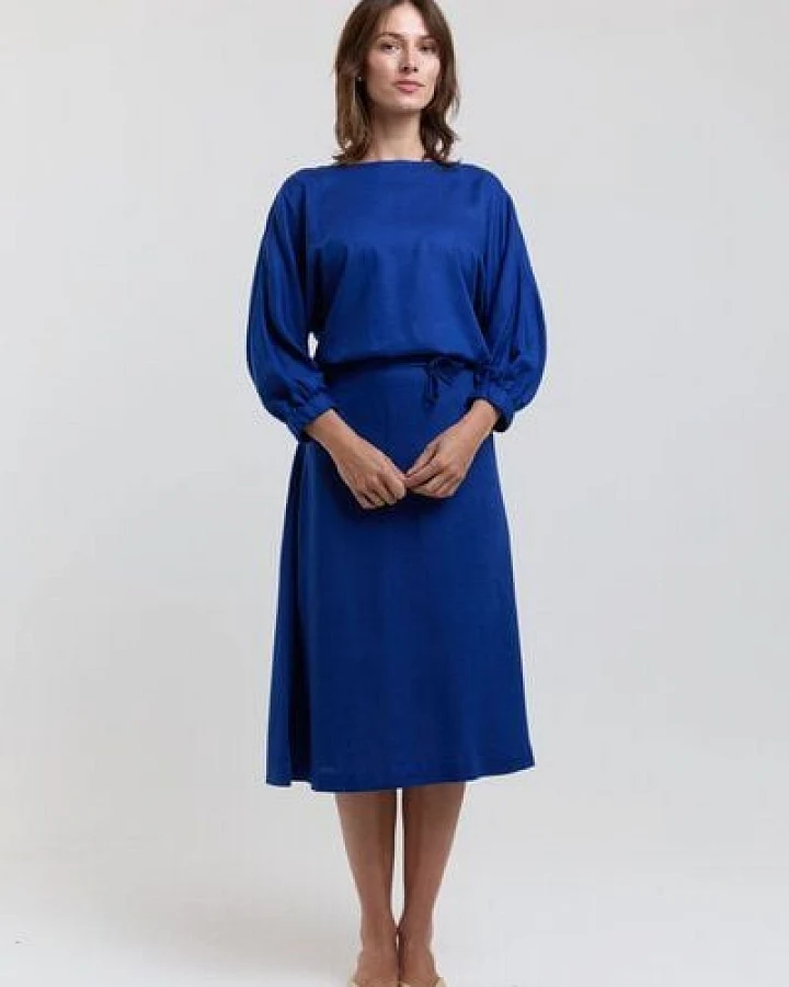 AYANI Andrea Midi Sommerkleid aus ECOVERO & Leinen