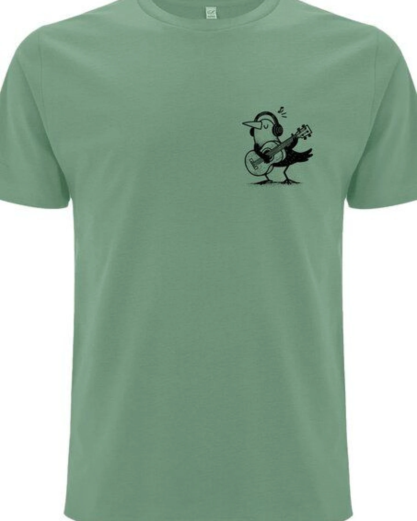 Spreecult kleiner Gitarren Vogel - Bio und Fair - Männer Unisex T-Shirt - Guitar Bird – Ansicht 2