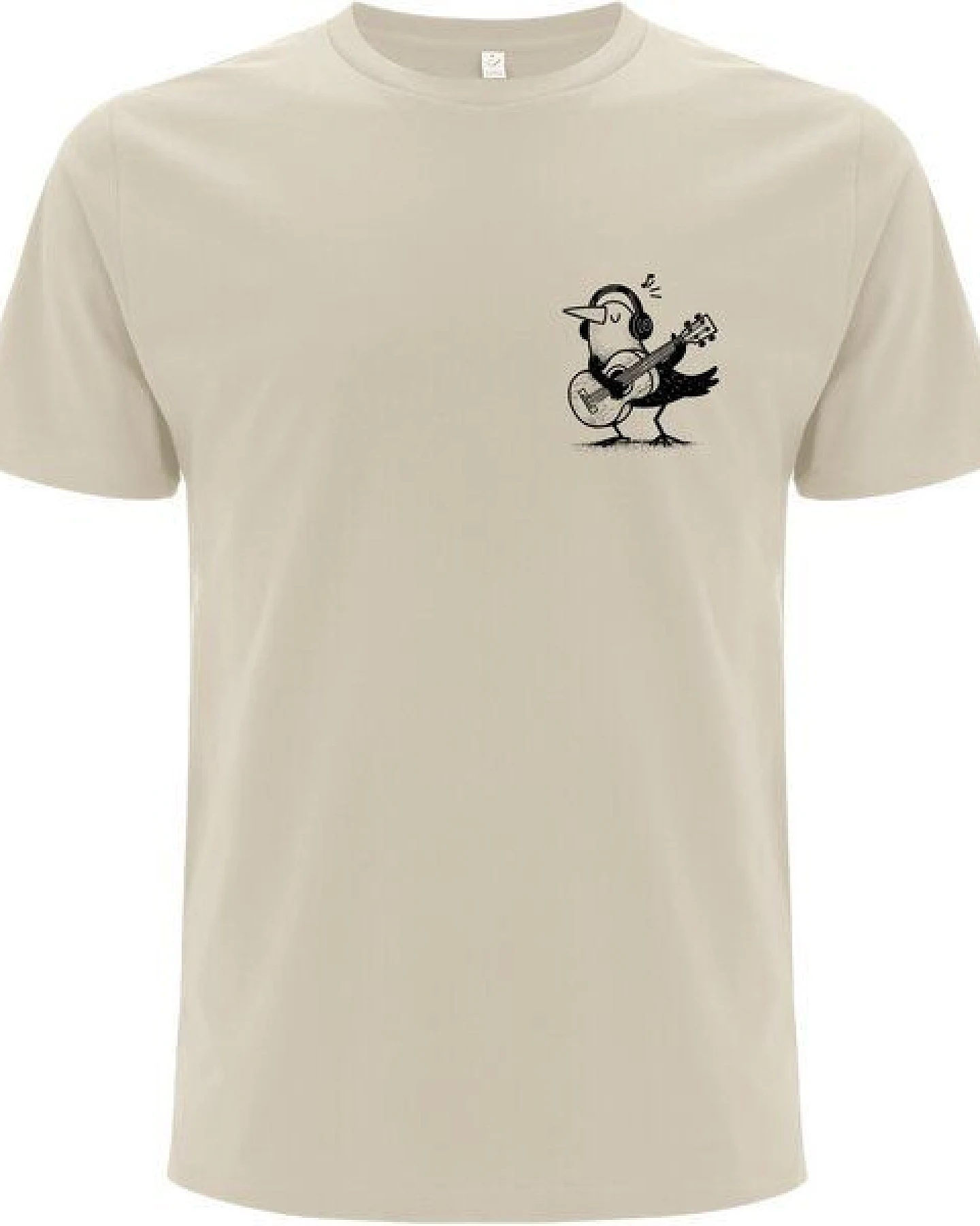 Spreecult kleiner Gitarren Vogel - Bio und Fair - Männer Unisex T-Shirt - Guitar Bird – Ansicht 2