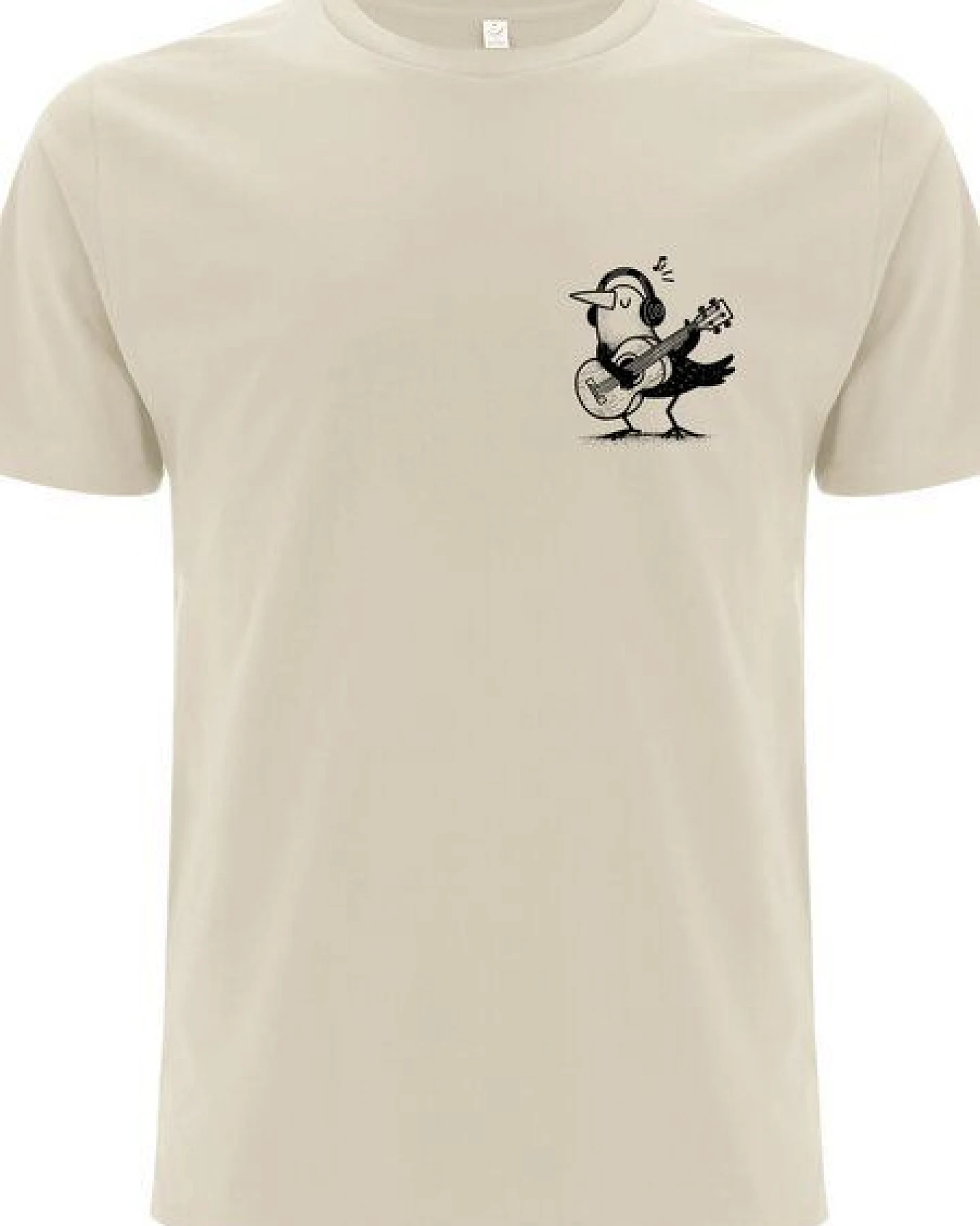 Spreecult kleiner Gitarren Vogel - Bio und Fair - Männer Unisex T-Shirt - Guitar Bird – Ansicht 2