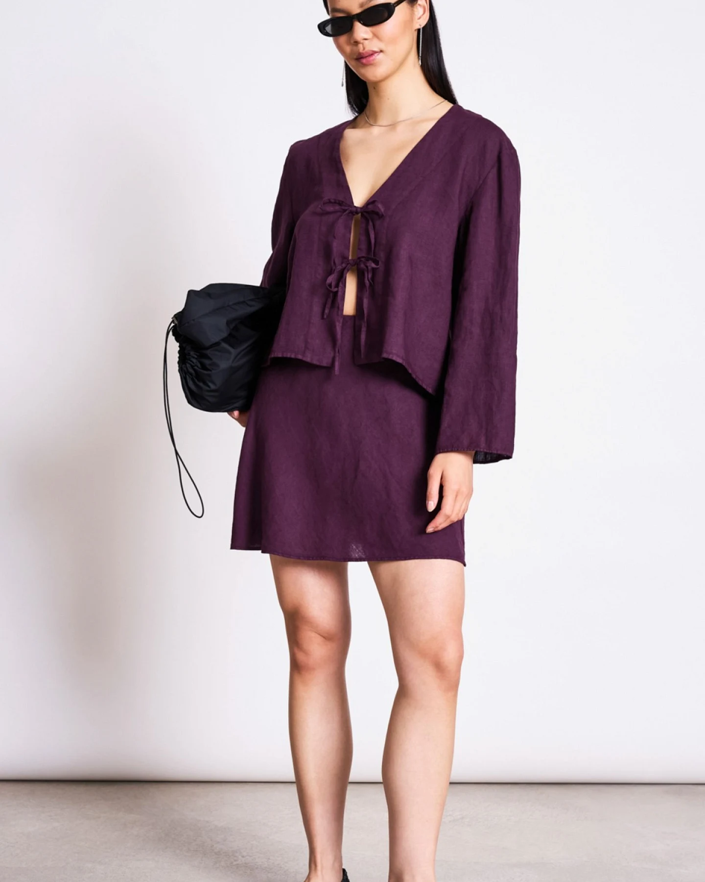 Rock Cercis Linen Mini Weinrot – Ansicht 4