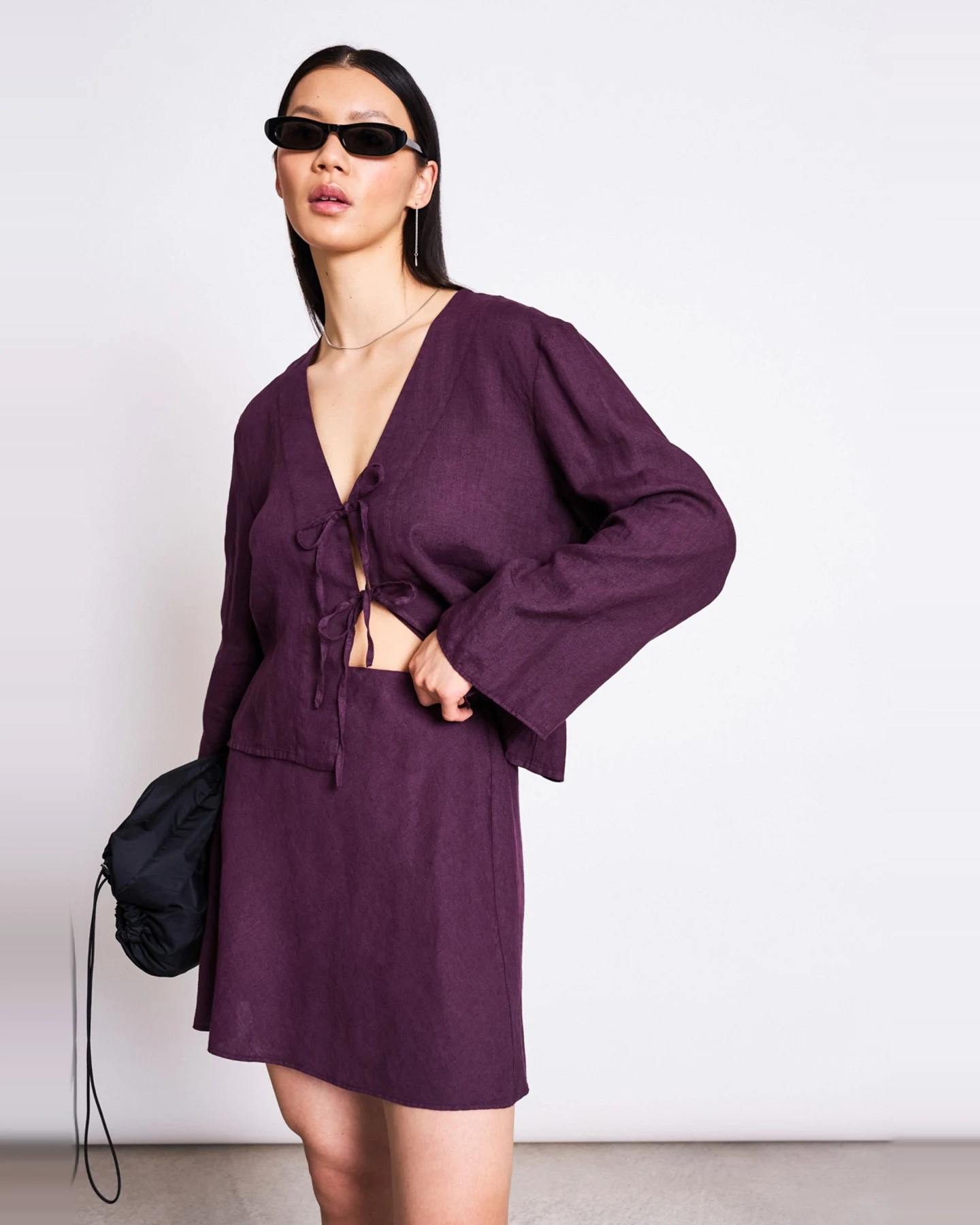 Rock Cercis Linen Mini Weinrot – Ansicht 3