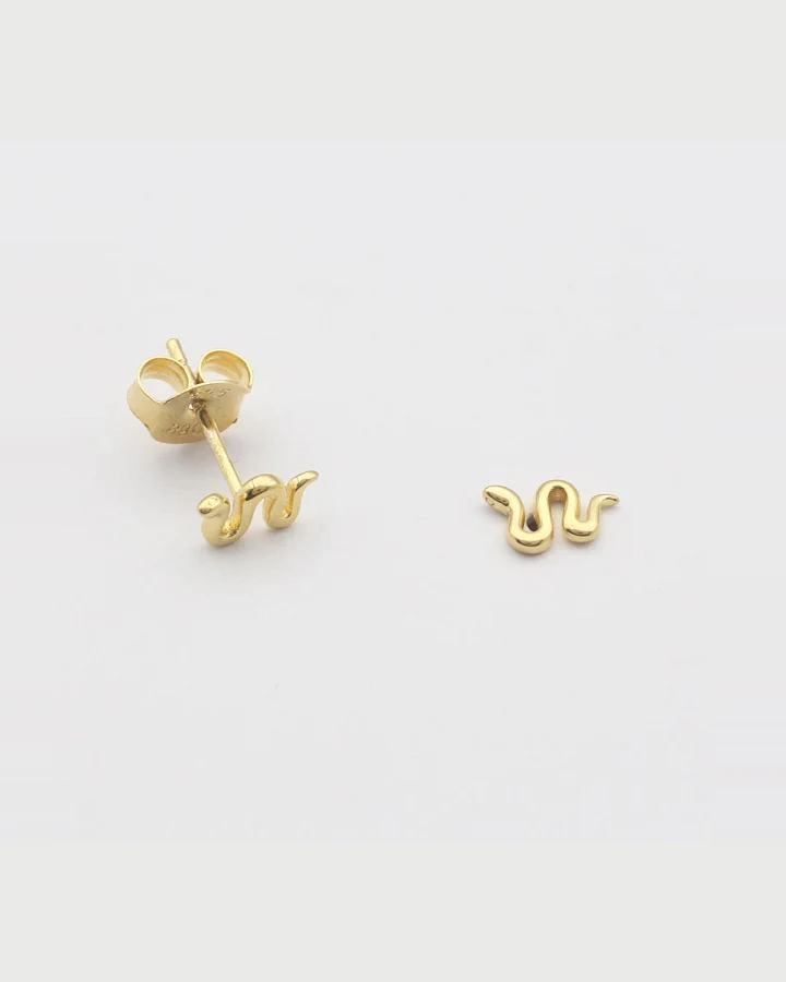 Ohrstecker Tiny Snake Vergoldet