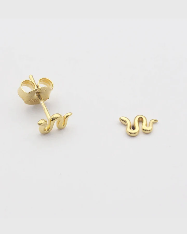 Ohrstecker Tiny Snake Vergoldet