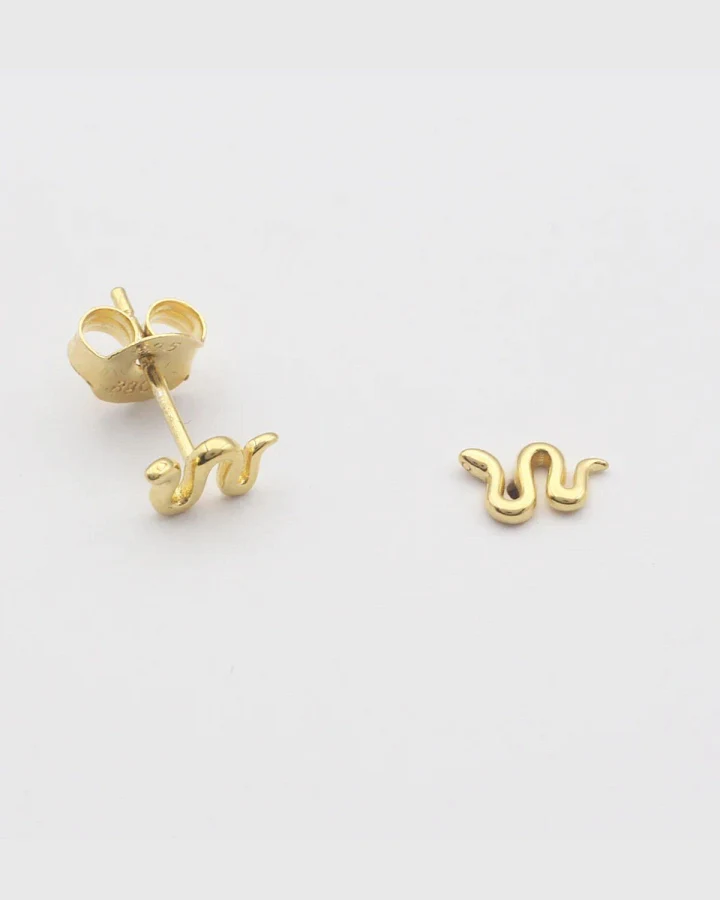 Ohrstecker Tiny Snake Vergoldet