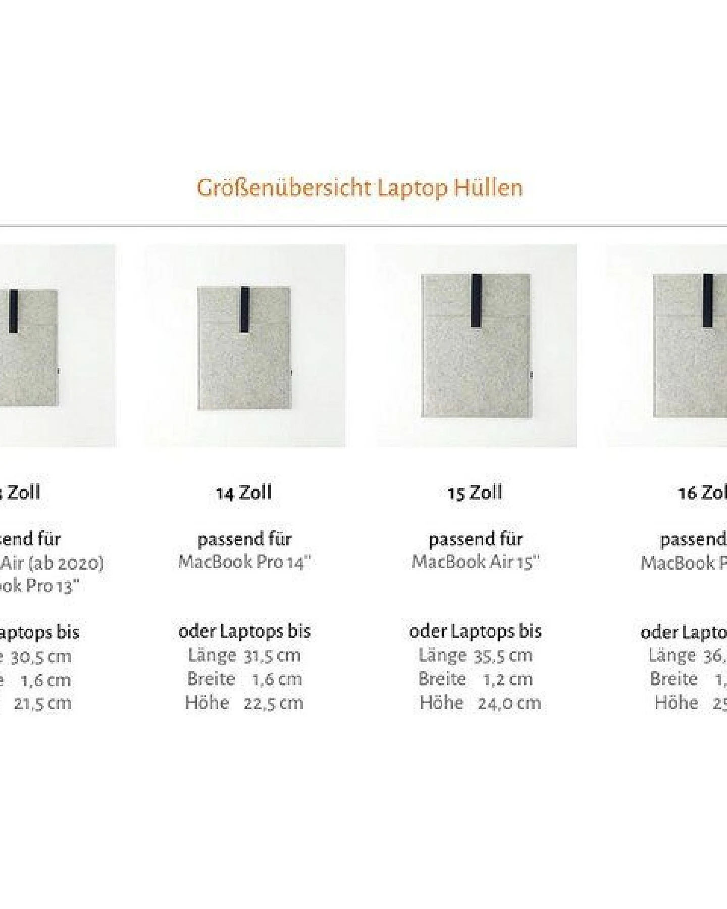 matilda k. manufaktur Minimalistische Laptophülle aus Wollfilz 'max' mit Einsteckfach – Ansicht 3
