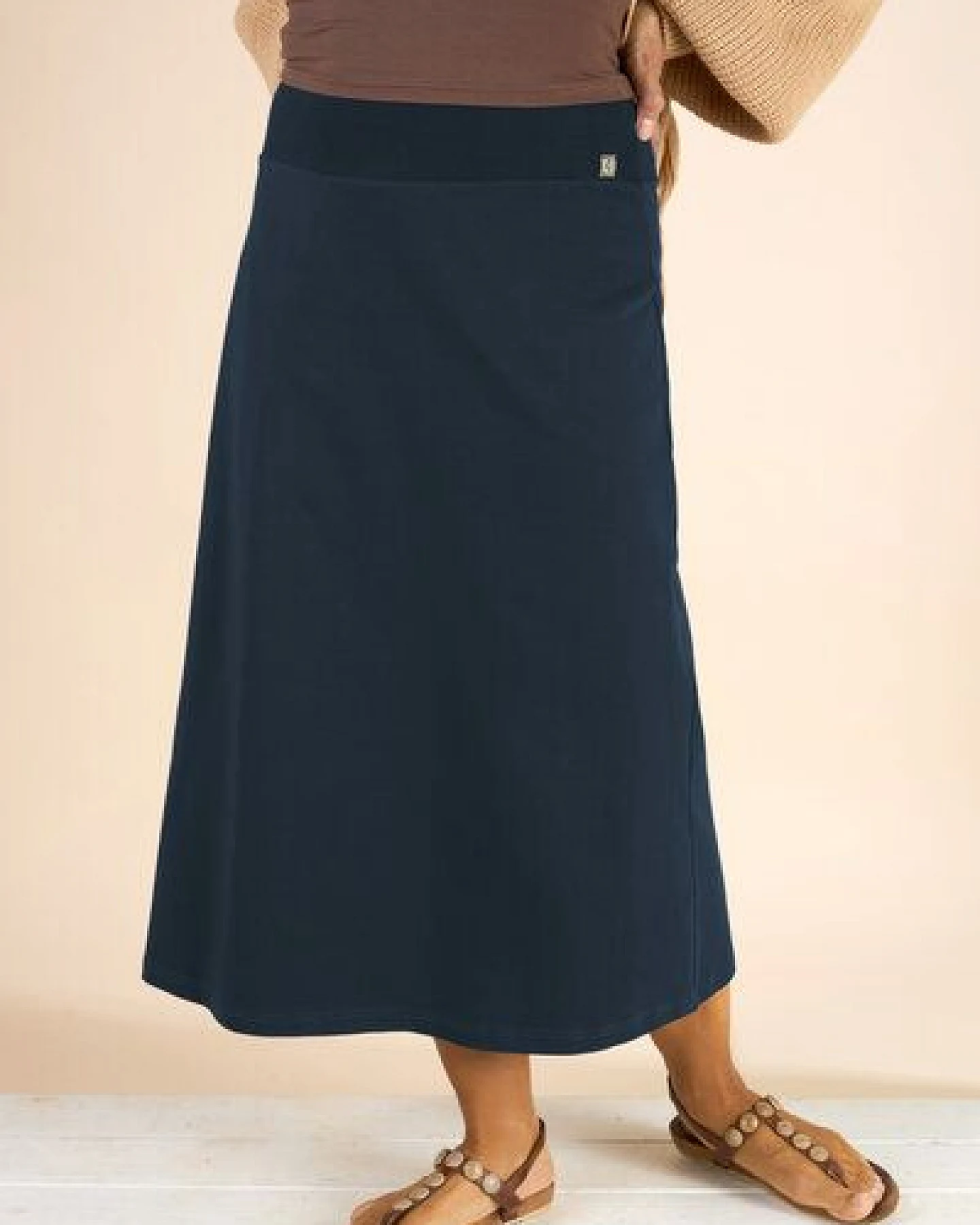 La Gitana Midirock - A-Linien Damen Rock aus Bio-Baumwolle. Modell: "Anella" – Ansicht 2