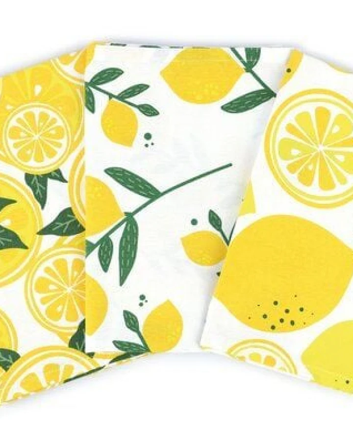El Puente Geschirrtücher "Lemon Life", 3er-Set
