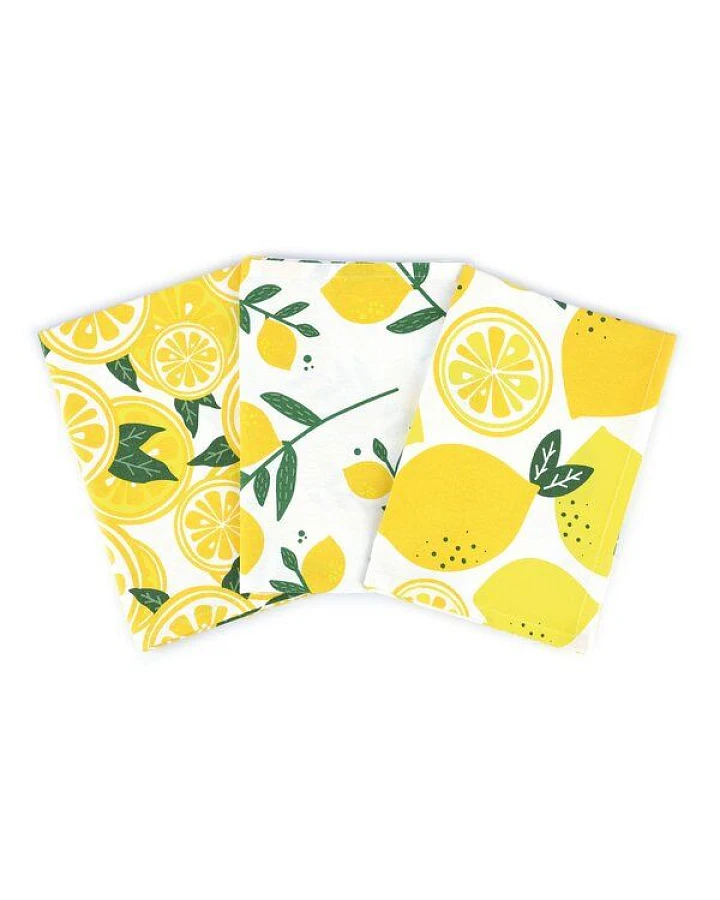 El Puente Geschirrtücher "Lemon Life", 3er-Set