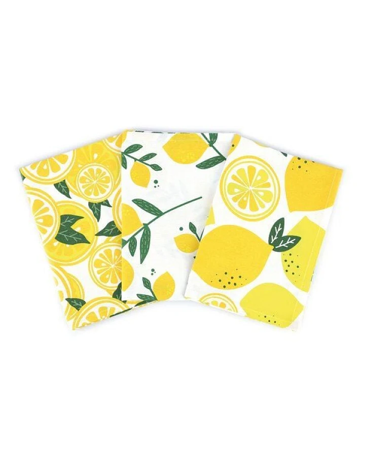 El Puente Geschirrtücher "Lemon Life", 3er-Set