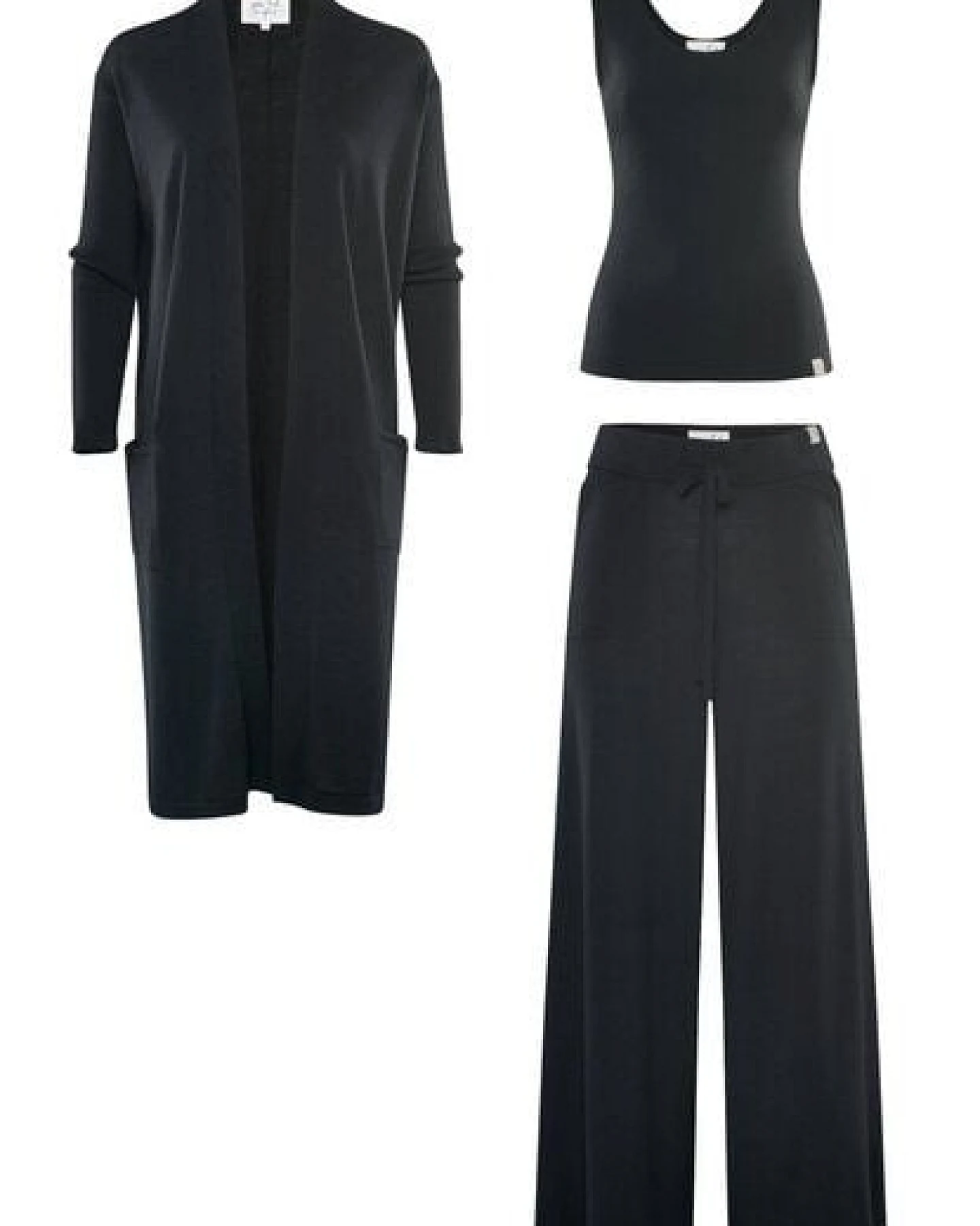 YOU LOOK PERFECT Merino Loungewear Set "Cardigan Blossom & Top Blossom & Hose Frida" – Ansicht 4