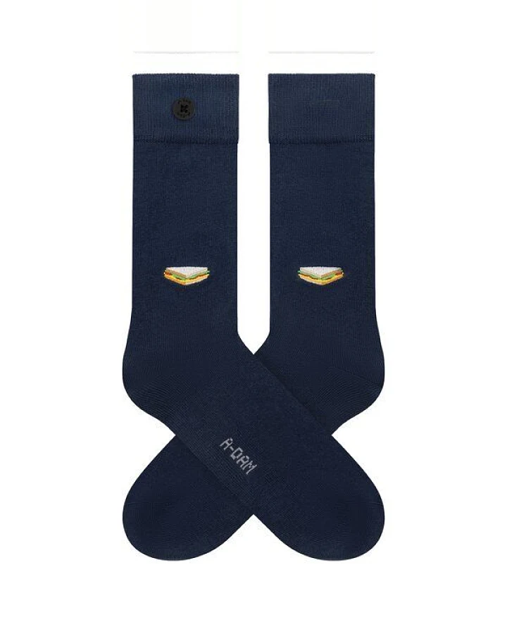 A-Dam Dunkelblaue Socken Navy Sandwich