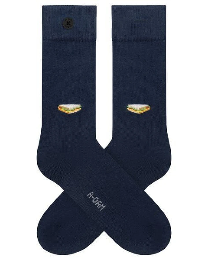 A-Dam Dunkelblaue Socken Navy Sandwich
