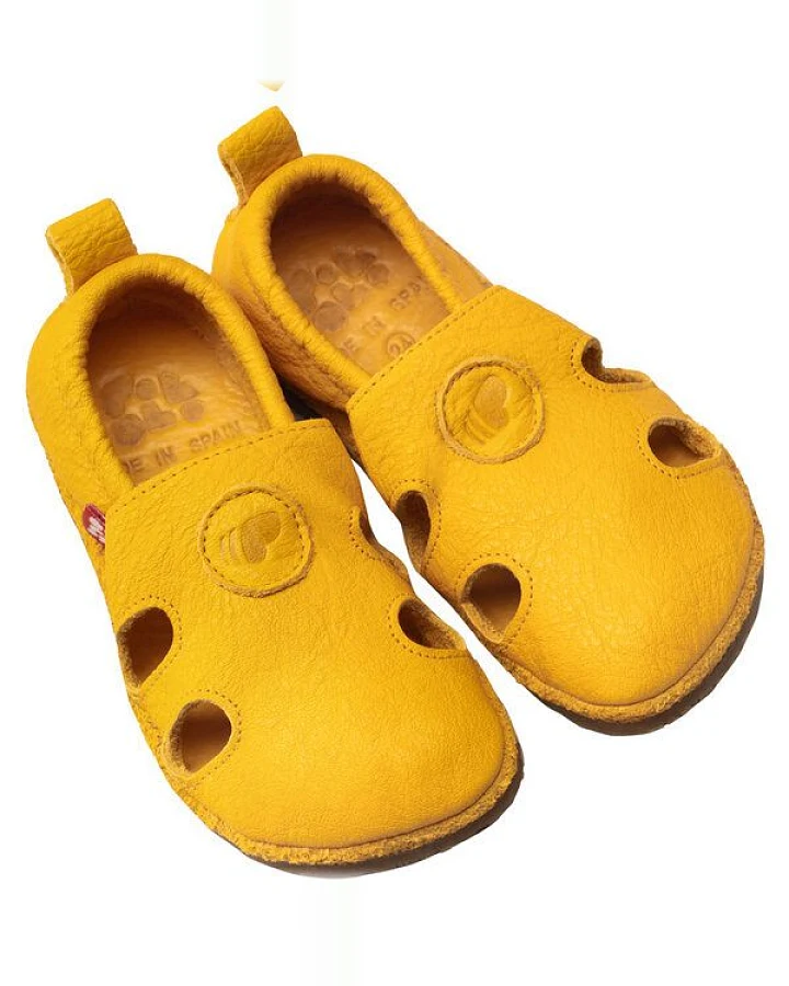 Pololo Barfußschuh "Sommer" aus pflanzlich gegerbtem Leder mit Gummisohle, Größen 20-34